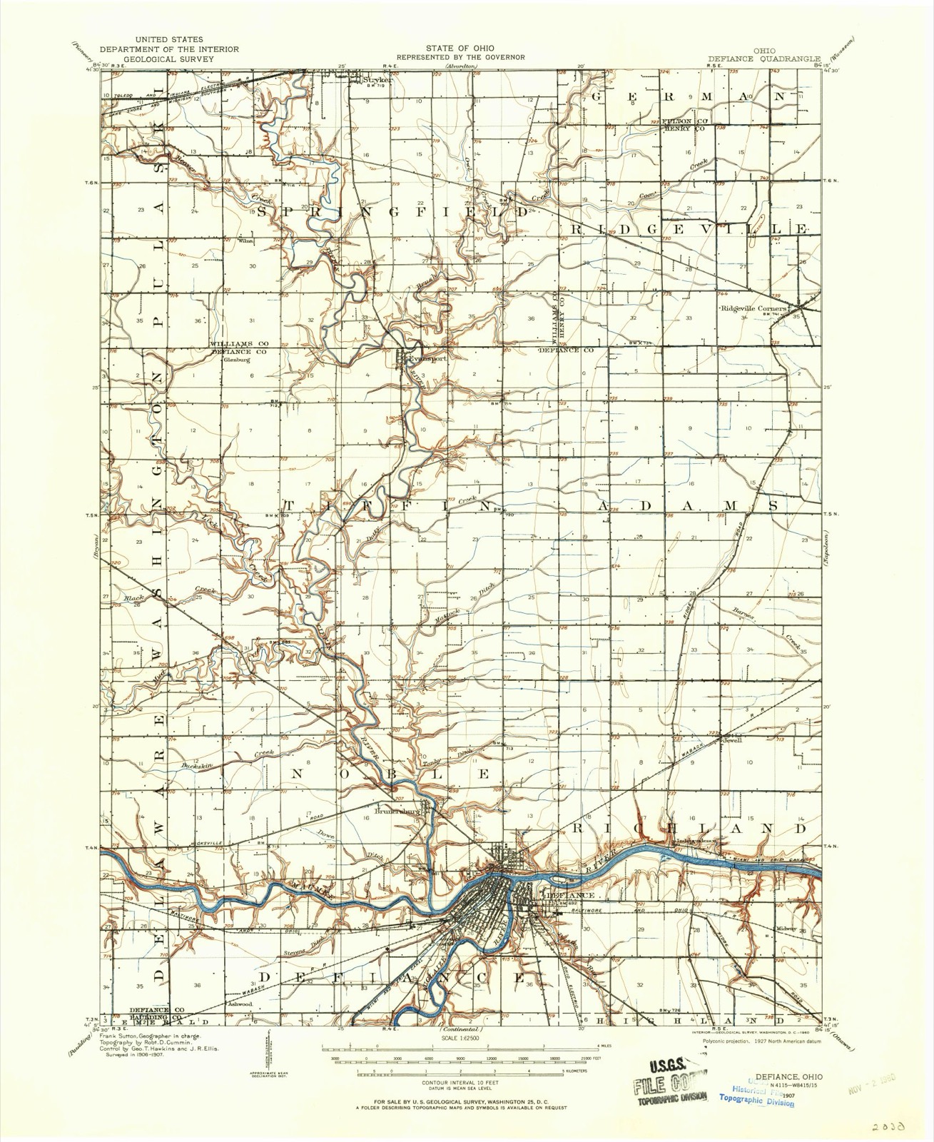 Topographic sheet of Independence, surveyed 1907