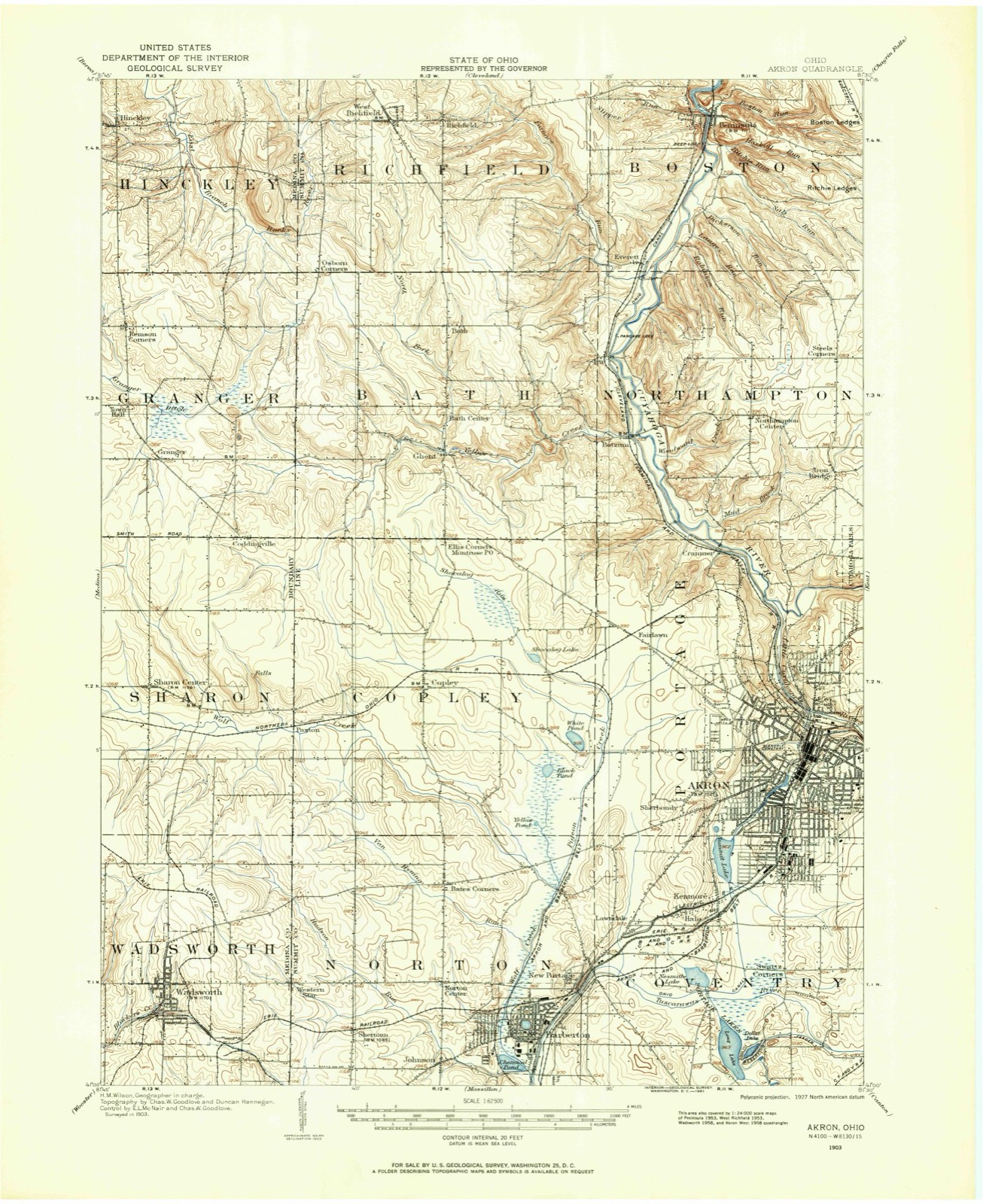 Topographic sheet of Bath, surveyed 1903