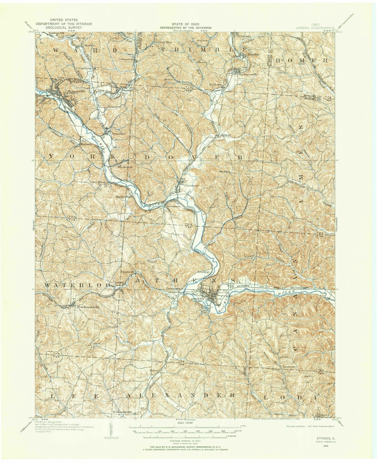 Topographic sheet of Orbiston, surveyed 1903