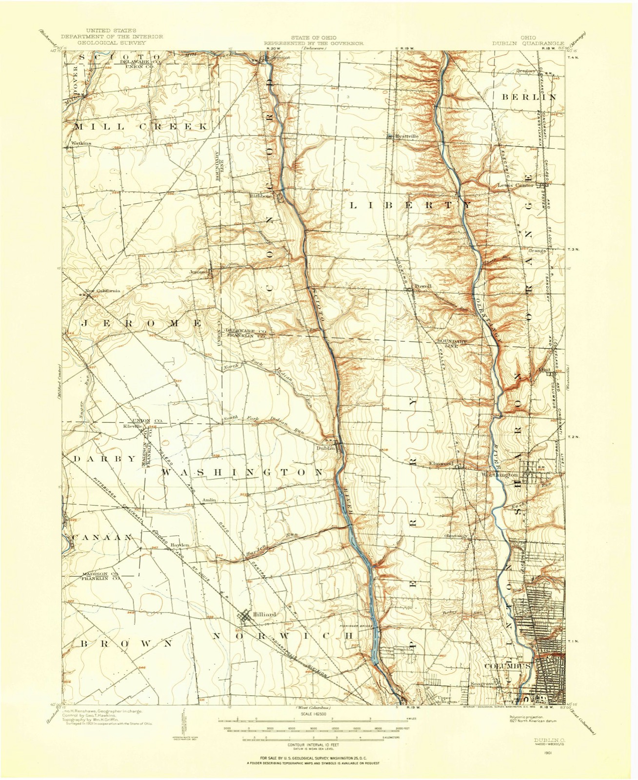 Topographic sheet of Gregory, surveyed 1901
