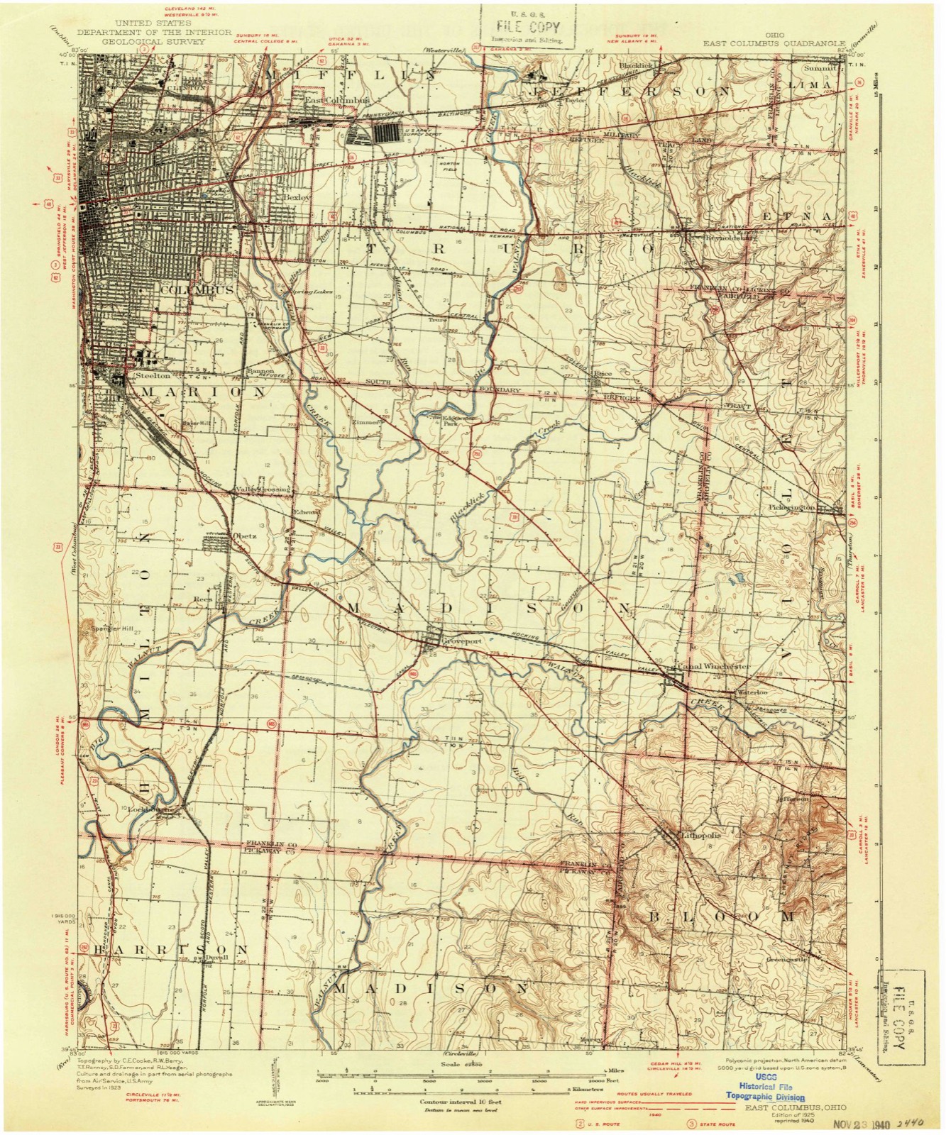 Topographic sheet of Brice, surveyed 1925