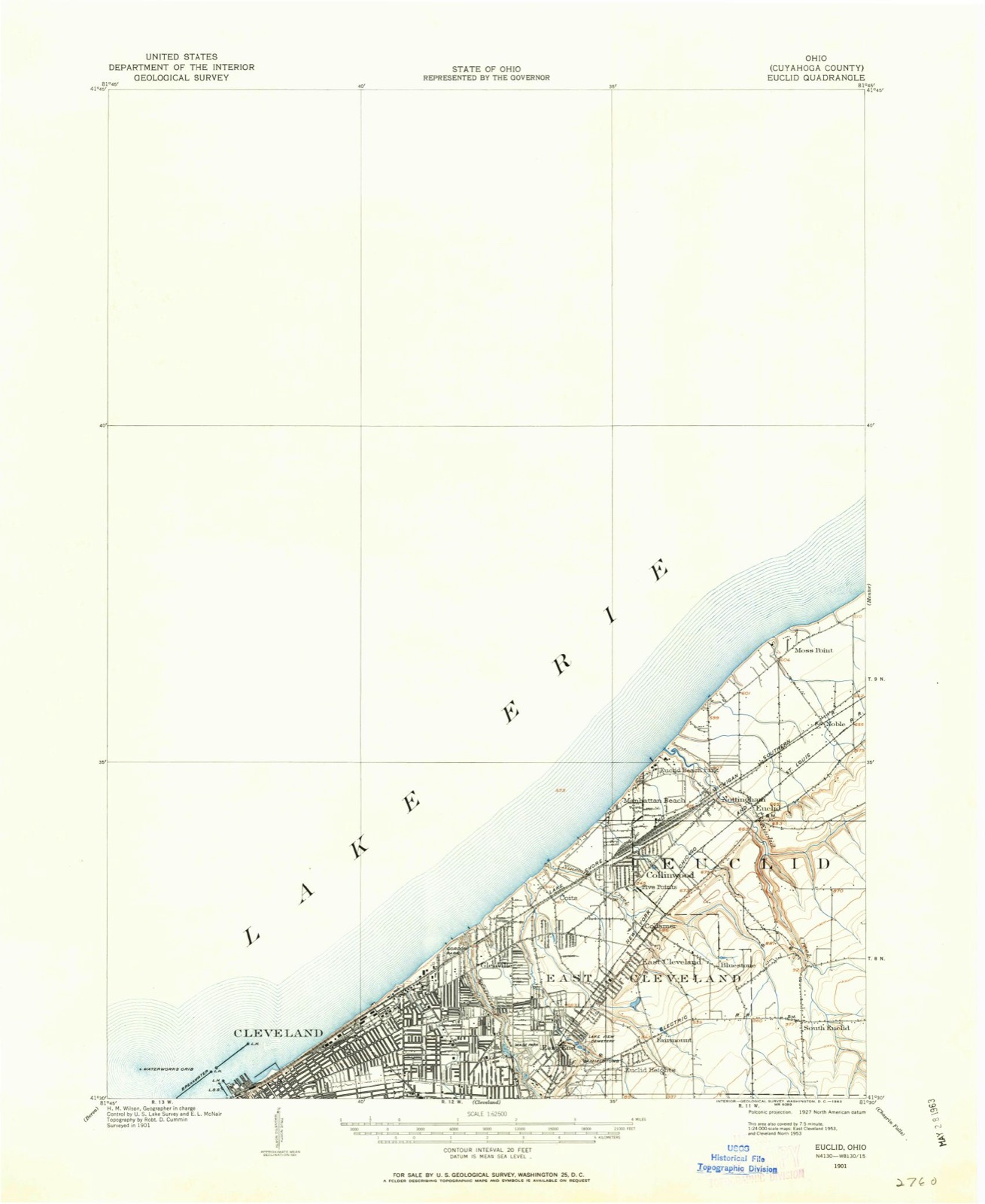 Topographic sheet of Four Points, surveyed 1901