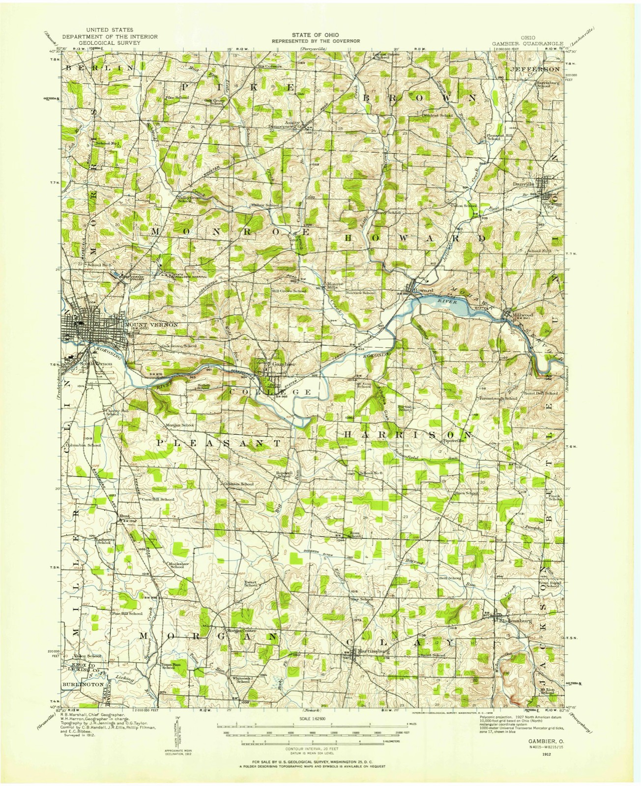 Topographic sheet of Amity, surveyed 1912
