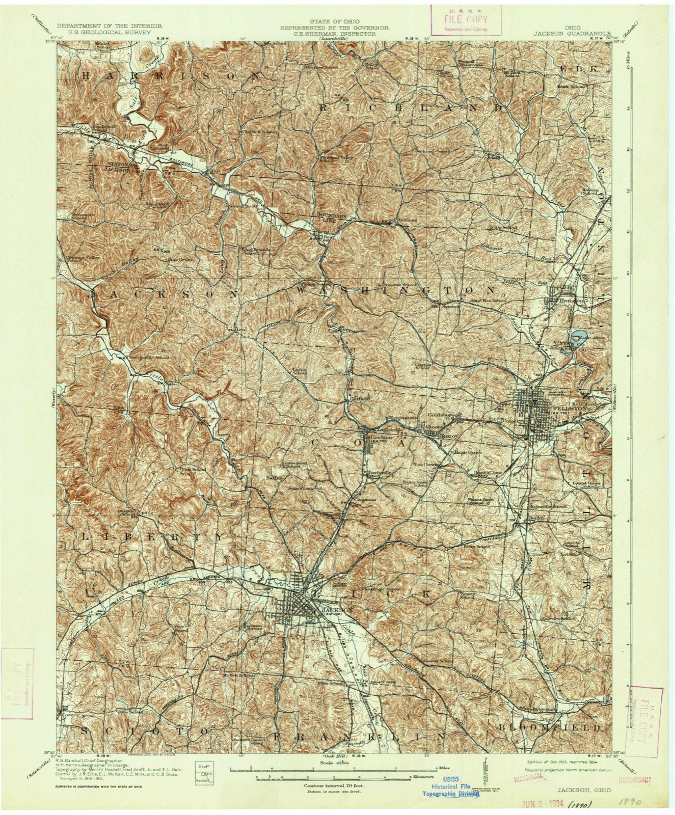 Topographic sheet of Byer, surveyed 1913