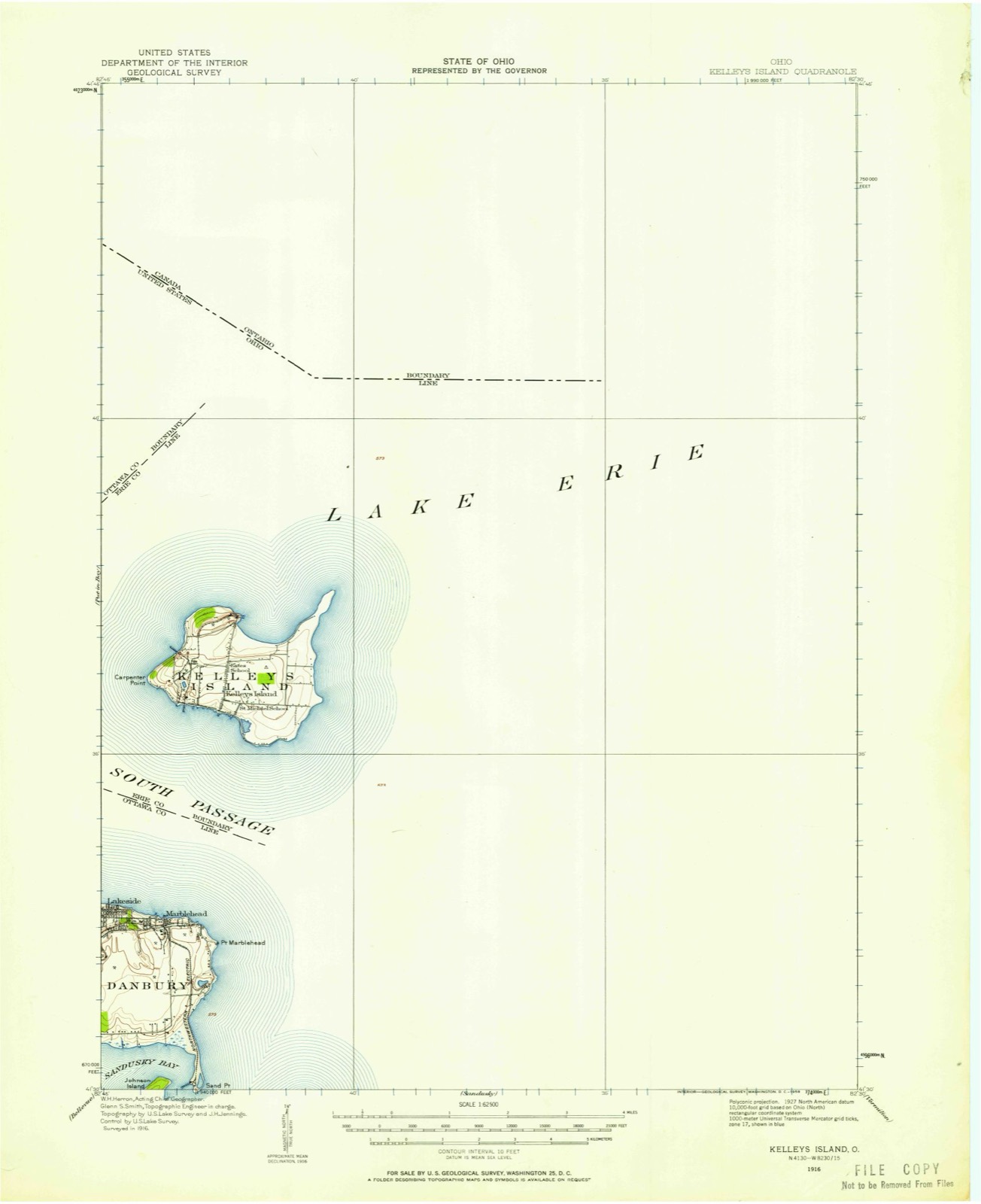 Topographic sheet of Marblehead, surveyed 1916