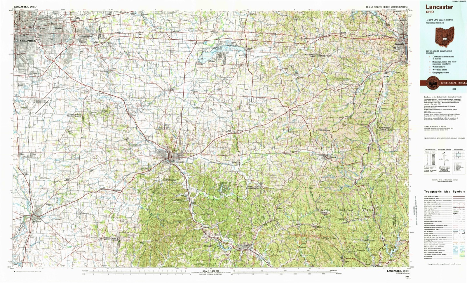 Topographic sheet of Brice, surveyed 1984