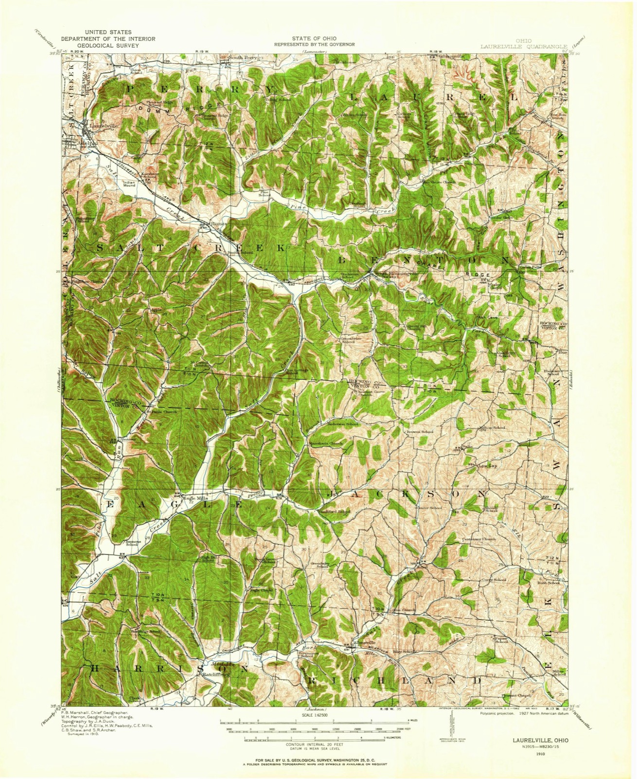 Topographic sheet of Adelphi, surveyed 1910
