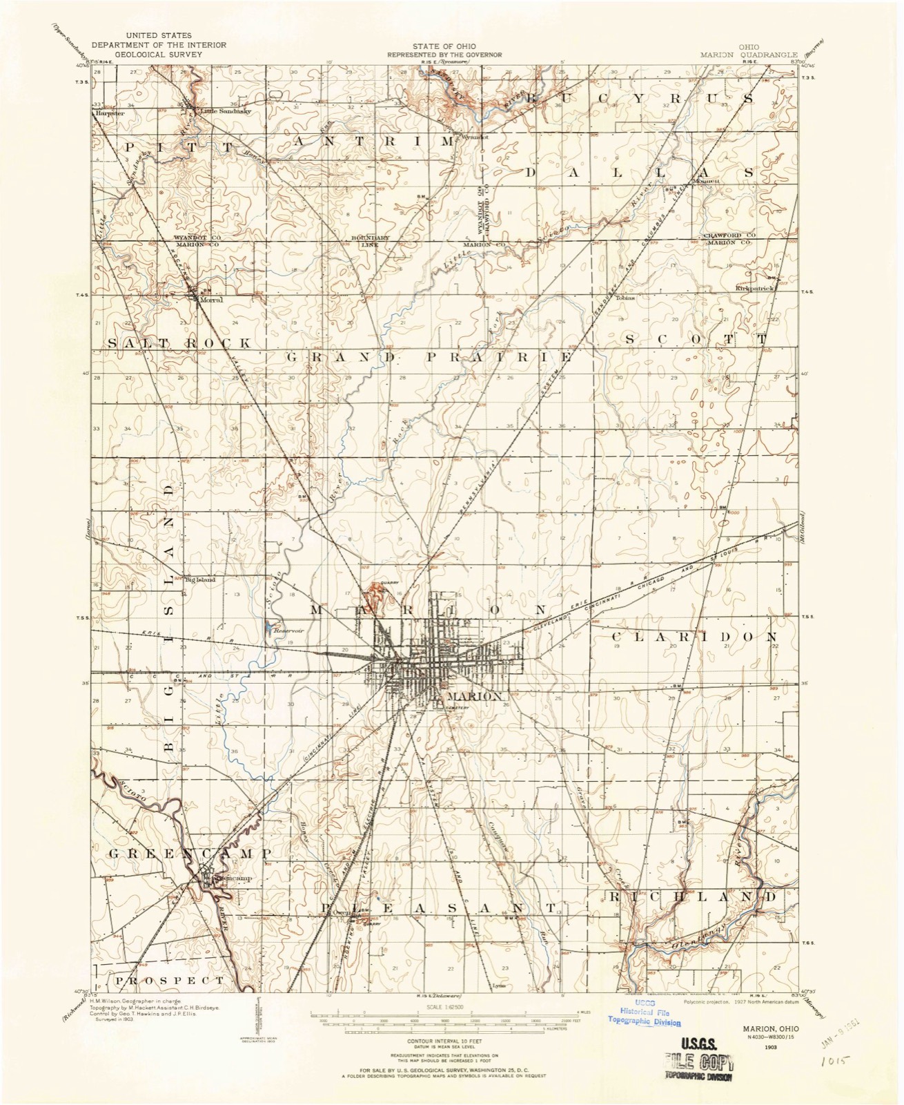 Topographic sheet of Morral, surveyed 1903