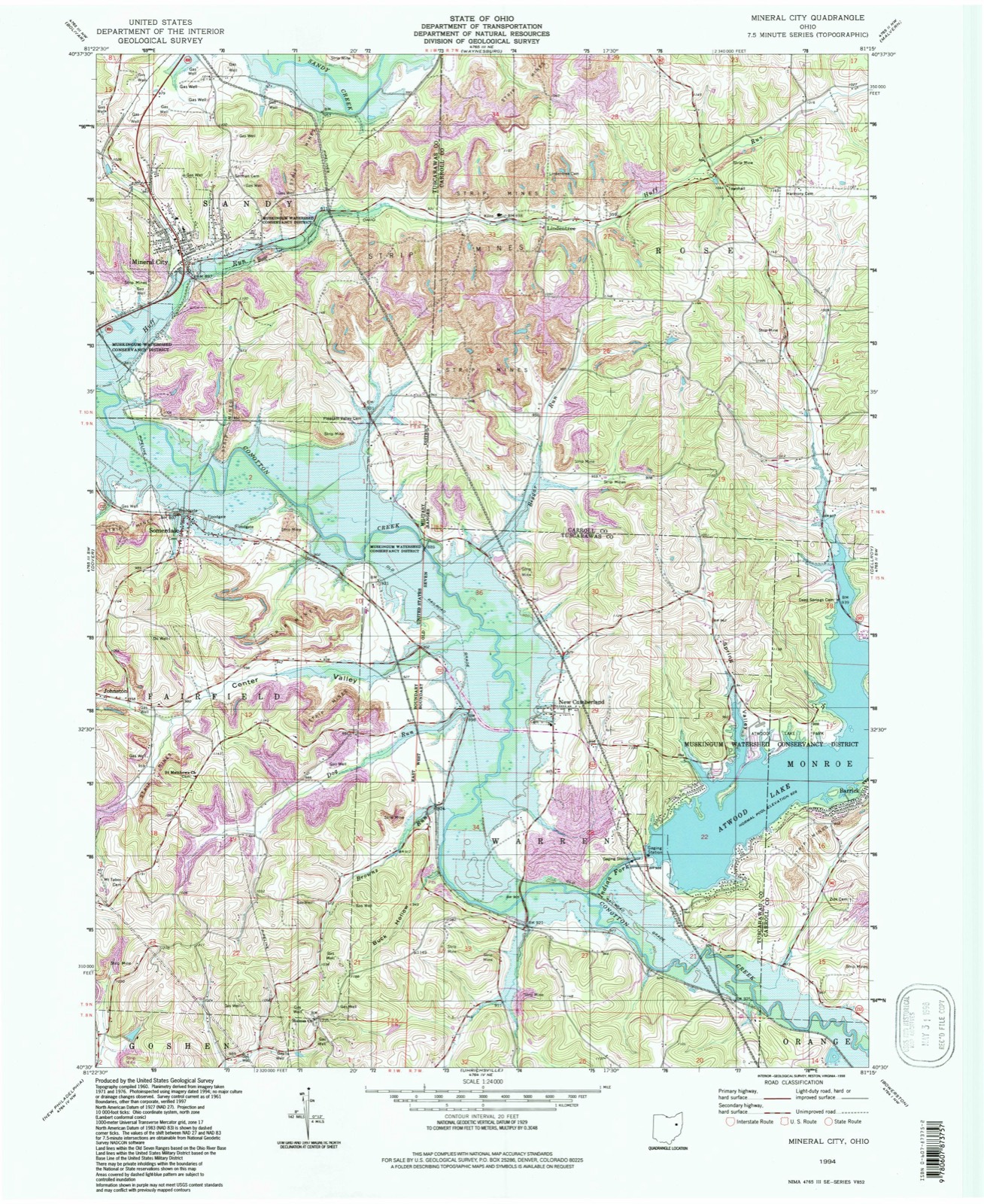 Topographic sheet of Barrick, surveyed 1994