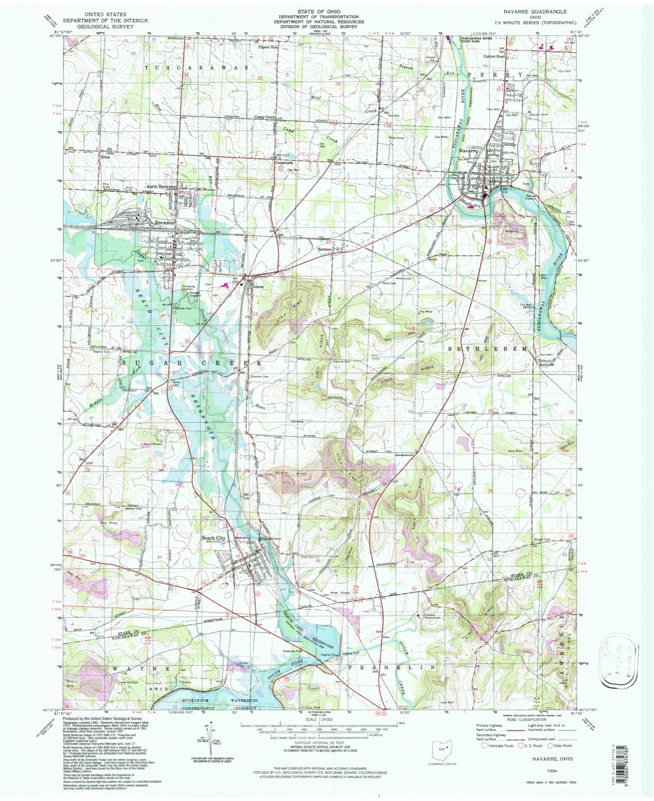 Topographic sheet of Harmon, surveyed 1994