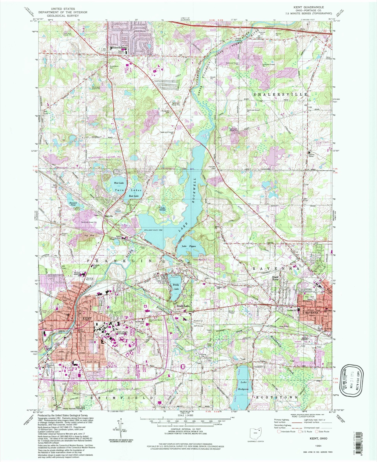 Topographic sheet of Pine Manor, surveyed 1994