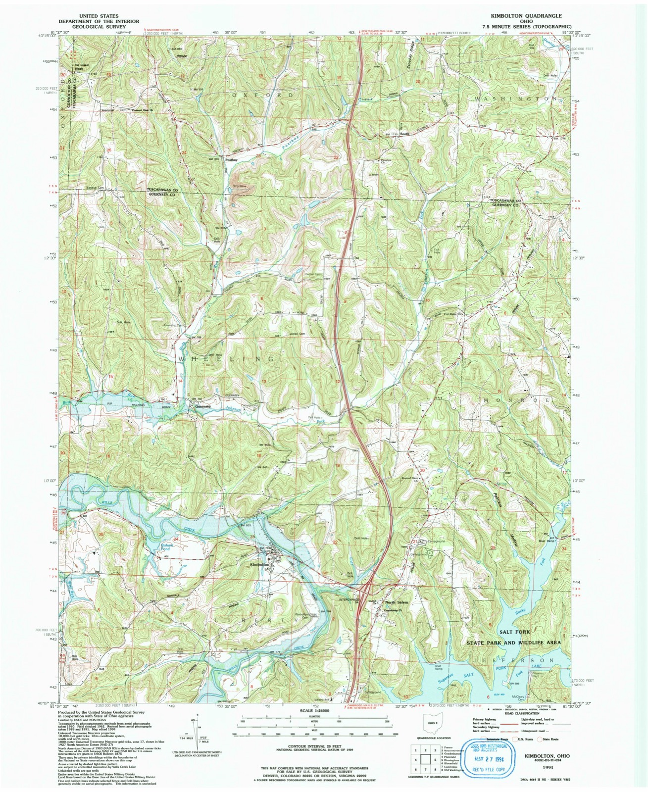 Topographic sheet of Postboy, surveyed 1994