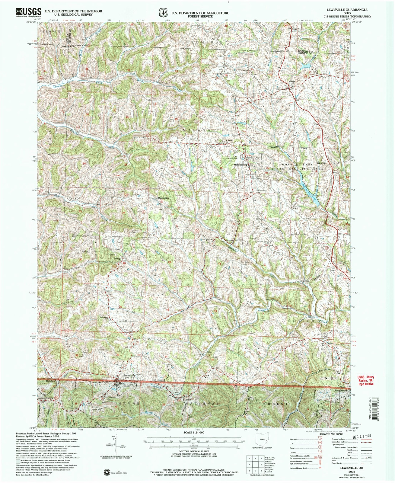 Topographic sheet of Monroefield, surveyed 2002