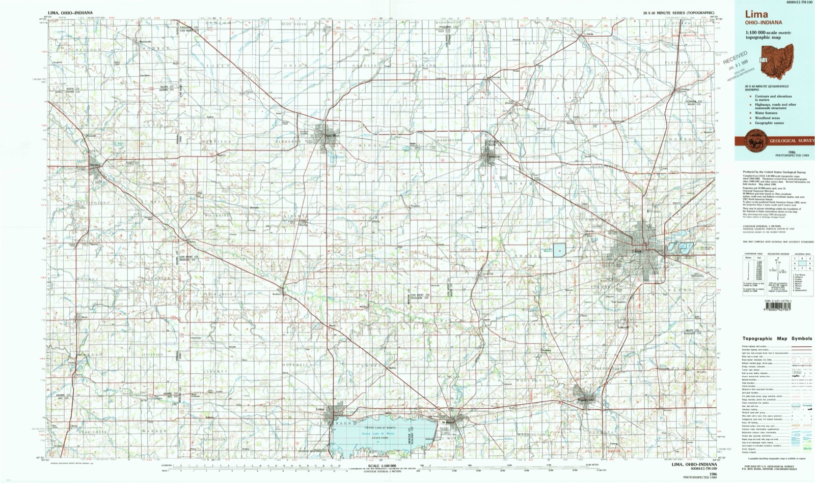 Topographic sheet of Colonial Estates, surveyed 1986