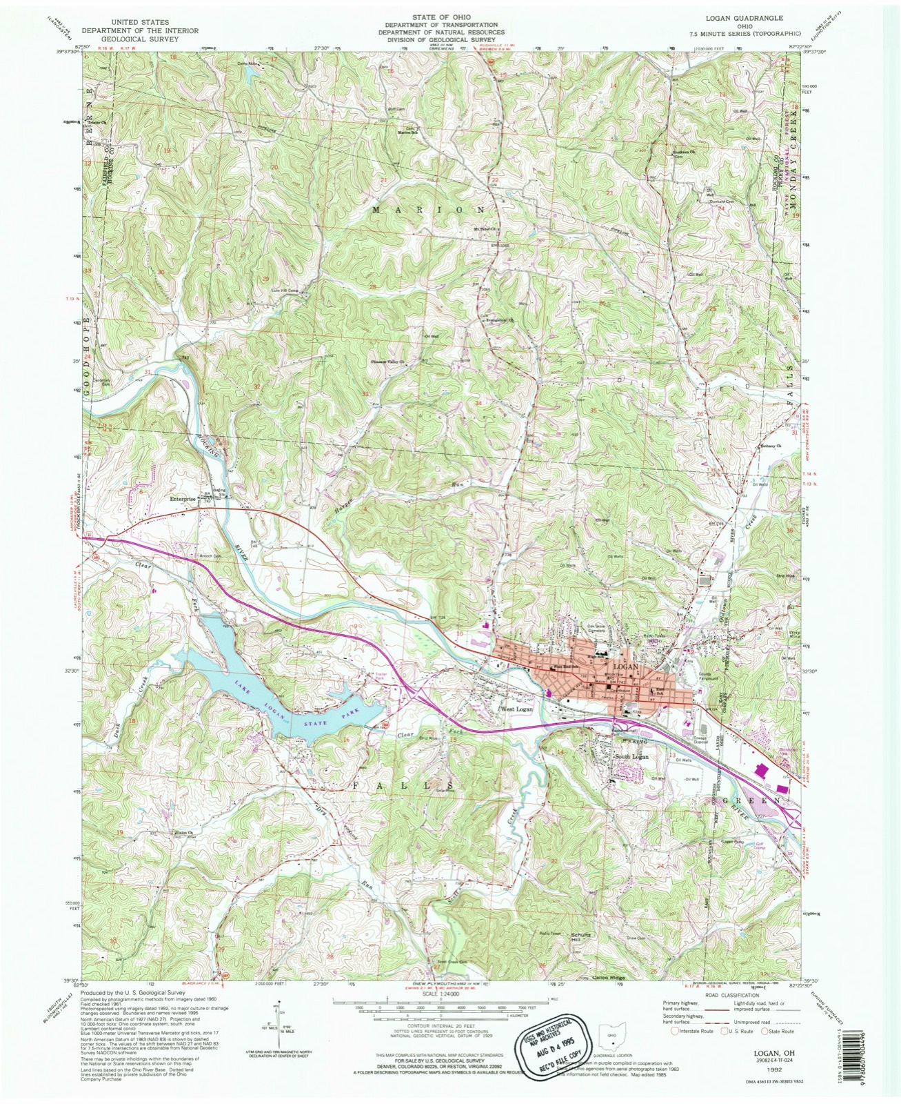 Topographic sheet of Enterprise, surveyed 1992