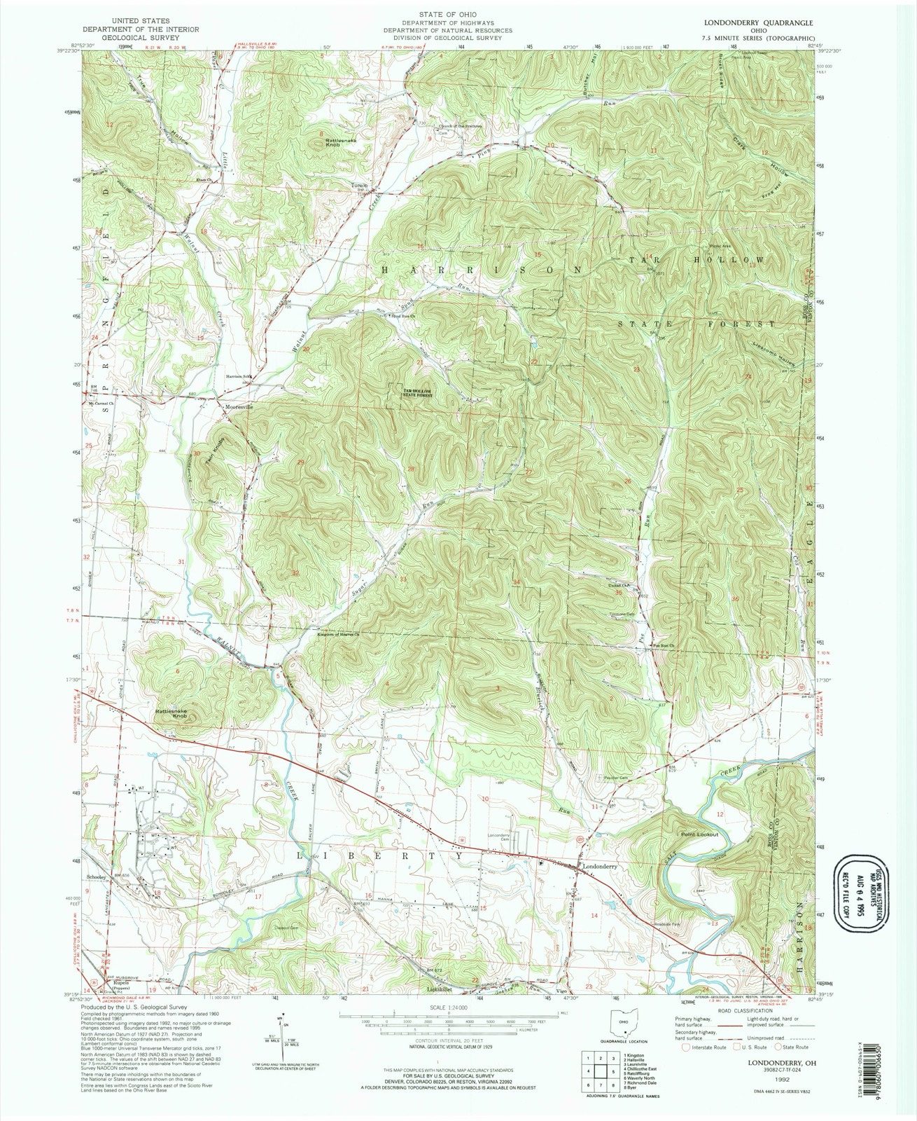 Topographic sheet of Poe Valley (historical), surveyed 1992