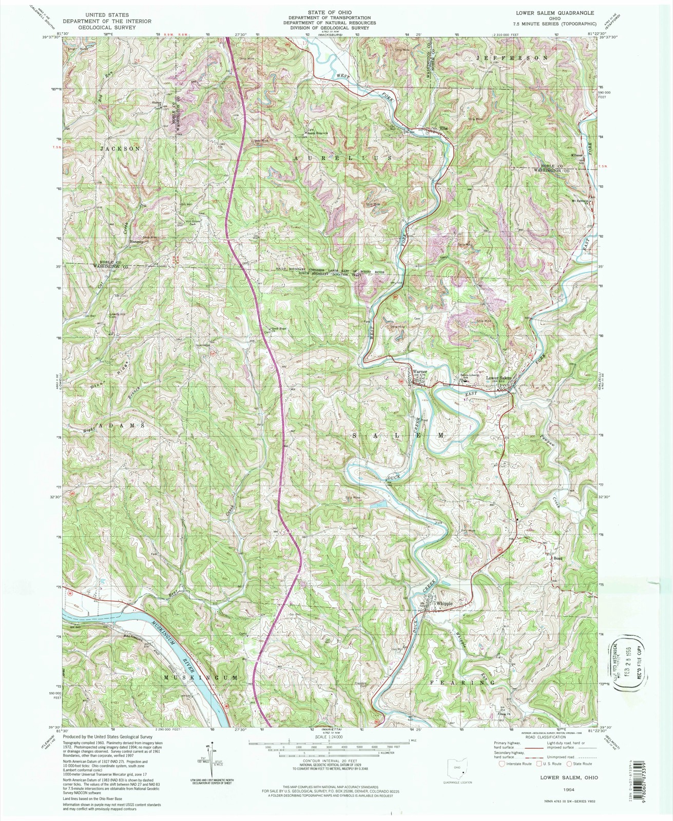 Topographic sheet of Elba, surveyed 1994