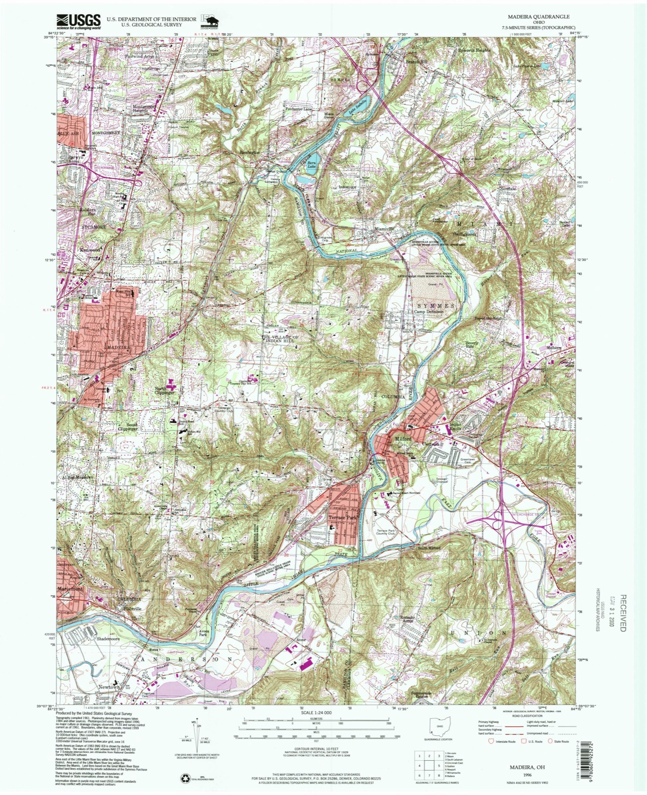 Topographic sheet of Ancor, surveyed 1996