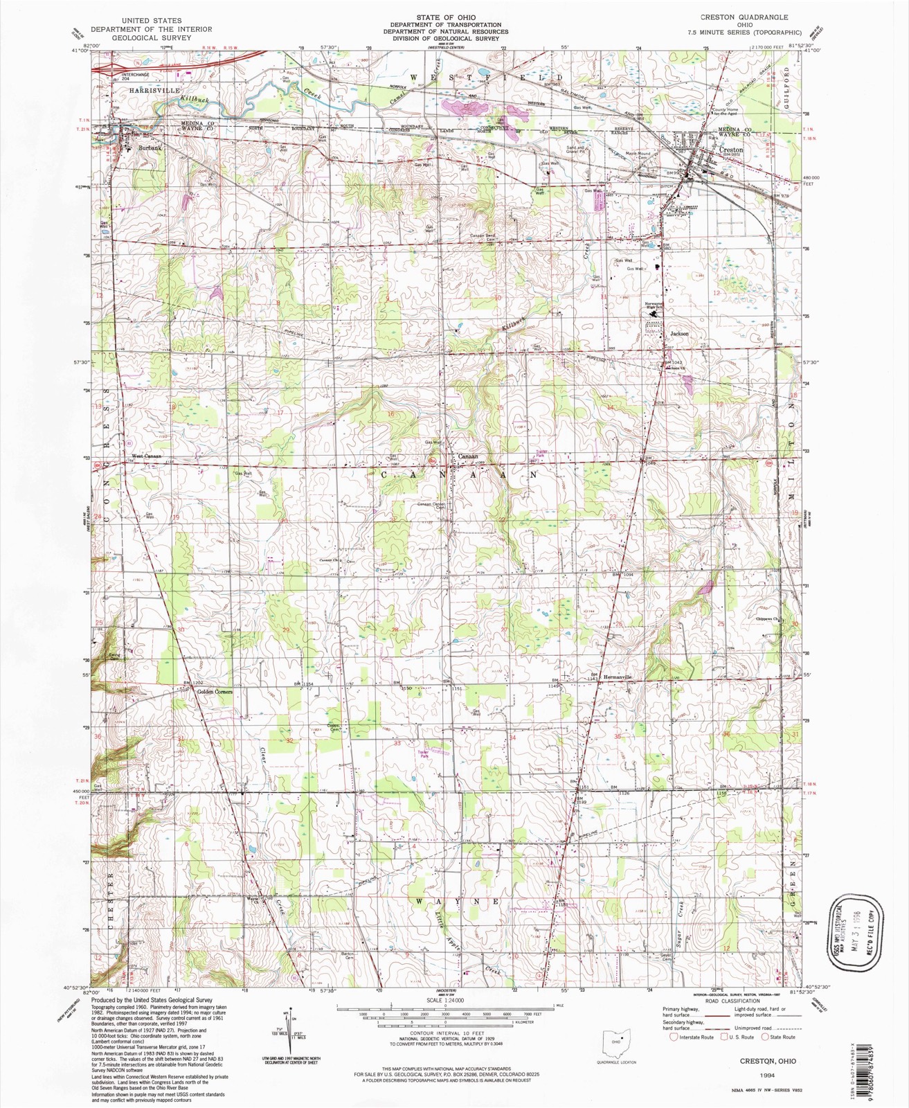 Topographic sheet of Burbank, surveyed 1994