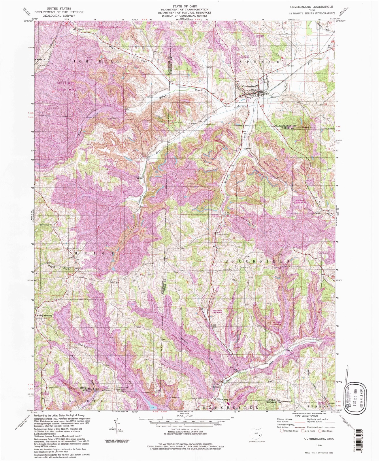 Topographic sheet of Zeno, surveyed 1994