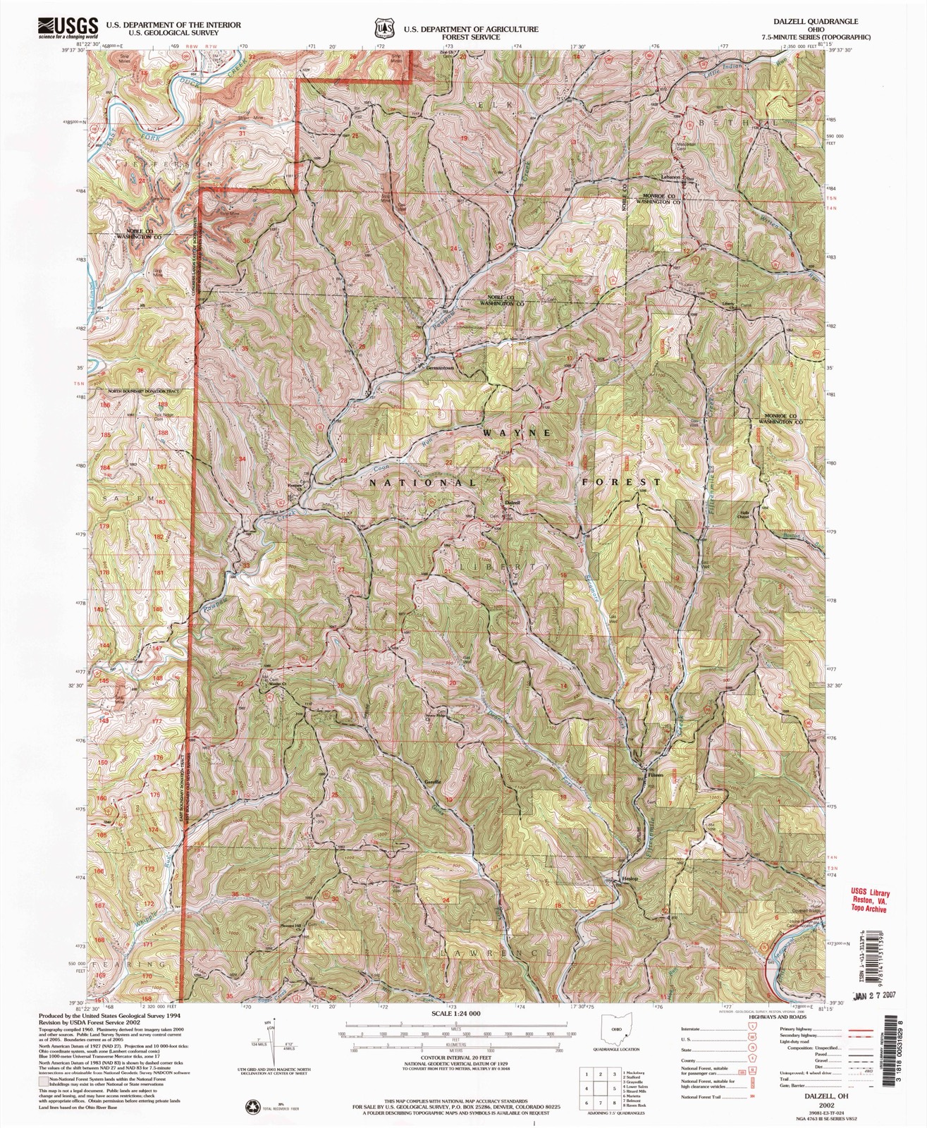 Topographic sheet of Dalzell, surveyed 2002