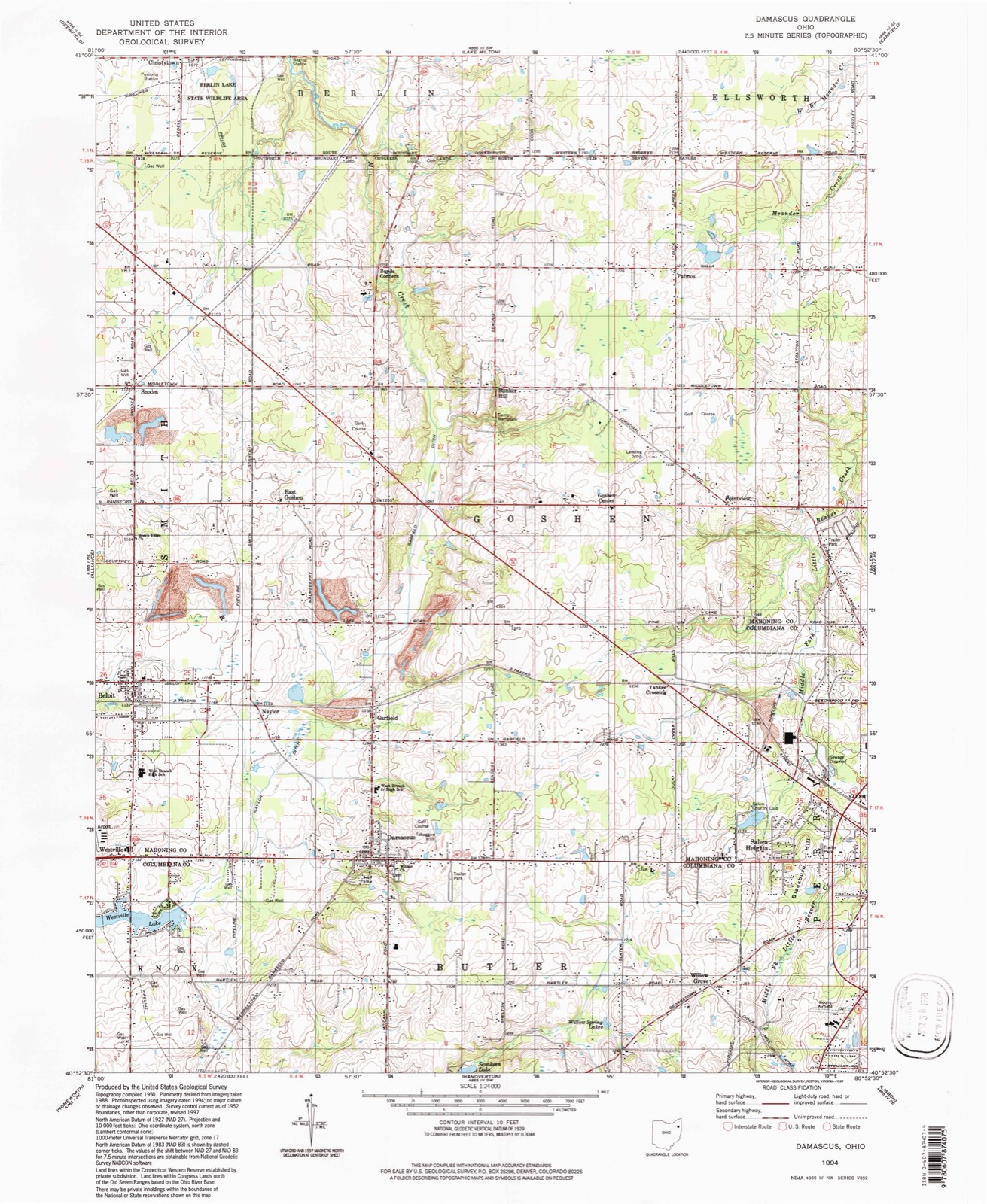 Topographic sheet of Beloit, surveyed 1994