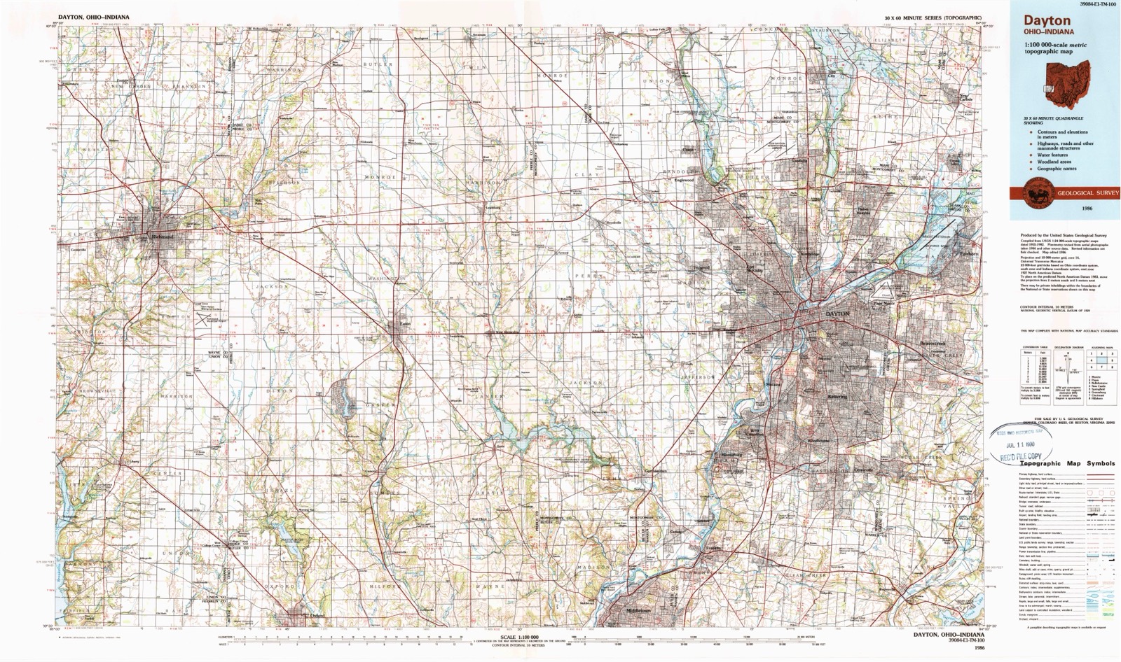 Topographic sheet of Alpha, surveyed 1986