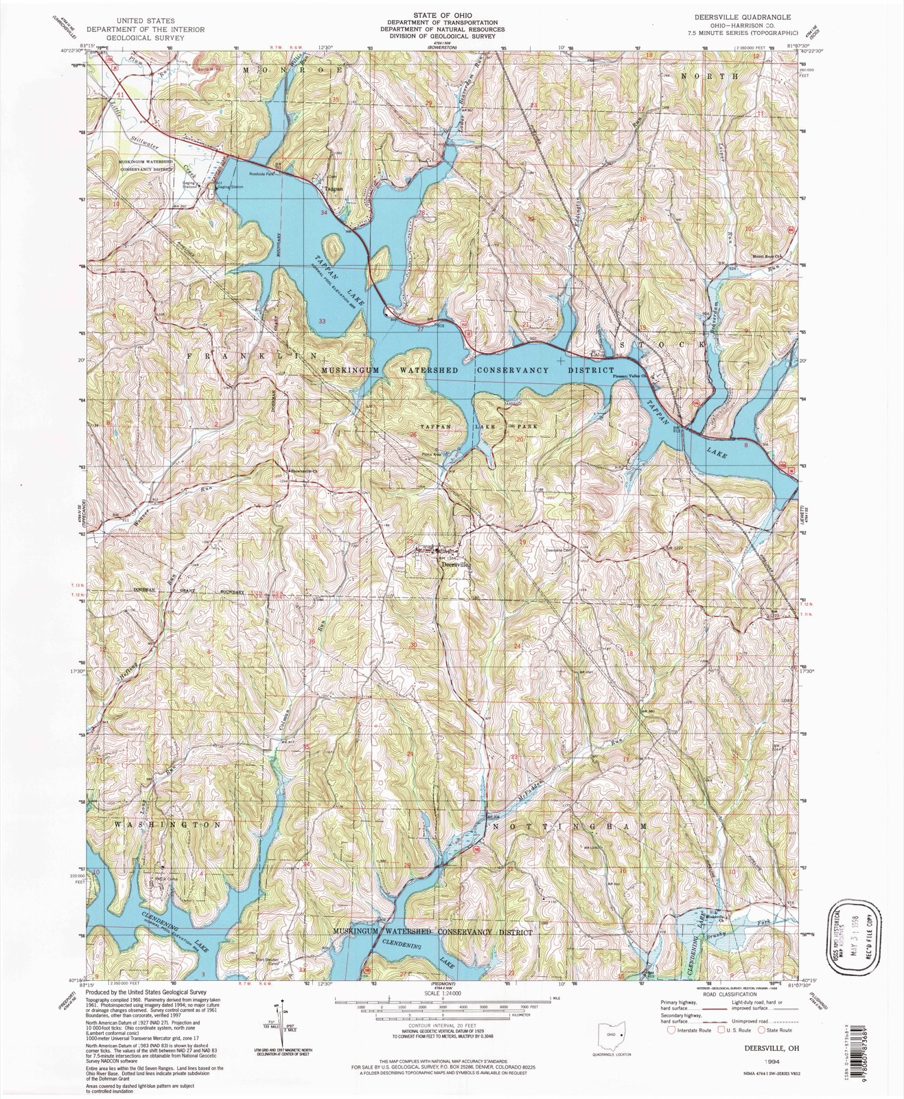 Topographic sheet of Tappan, surveyed 1994