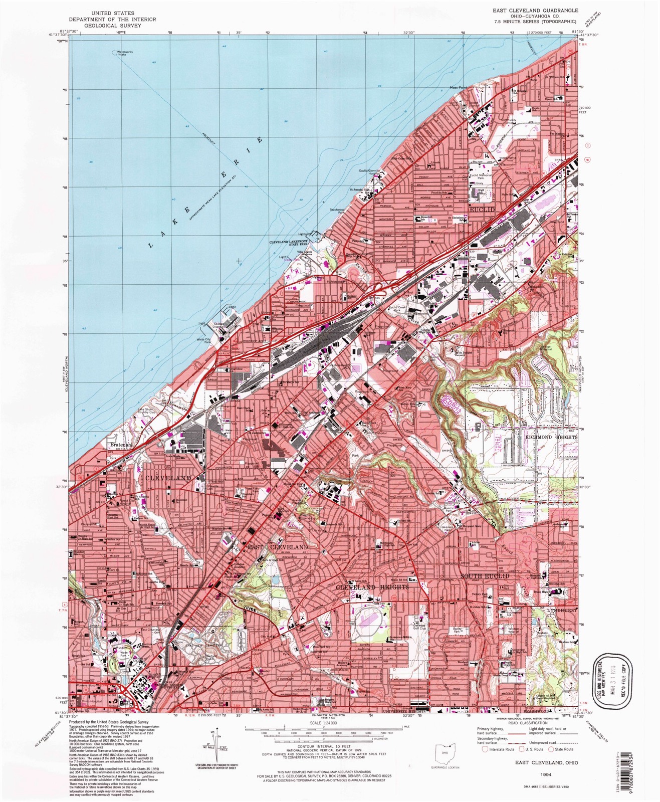 Topographic sheet of Four Points, surveyed 1994
