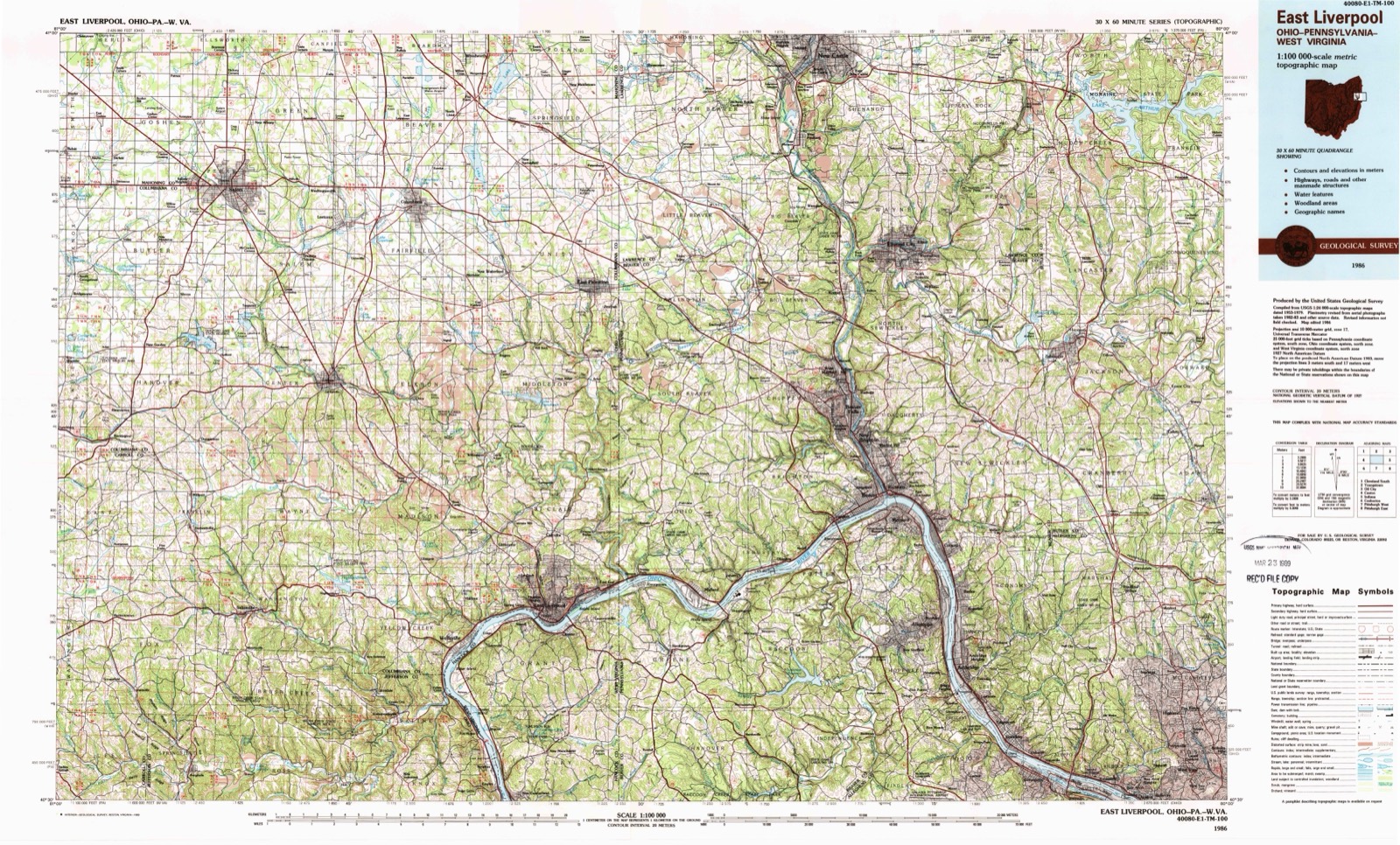Topographic sheet of Logtown, surveyed 1986