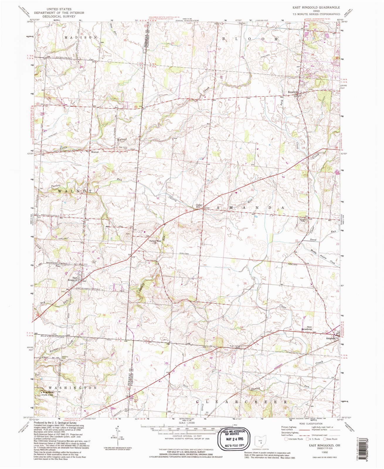 Topographic sheet of Walnut, surveyed 1992