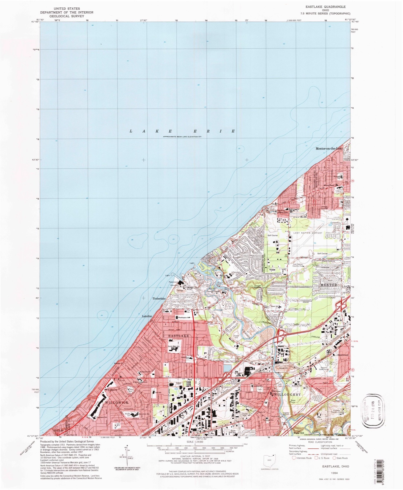 Topographic sheet of Will-O-Wick, surveyed 1994