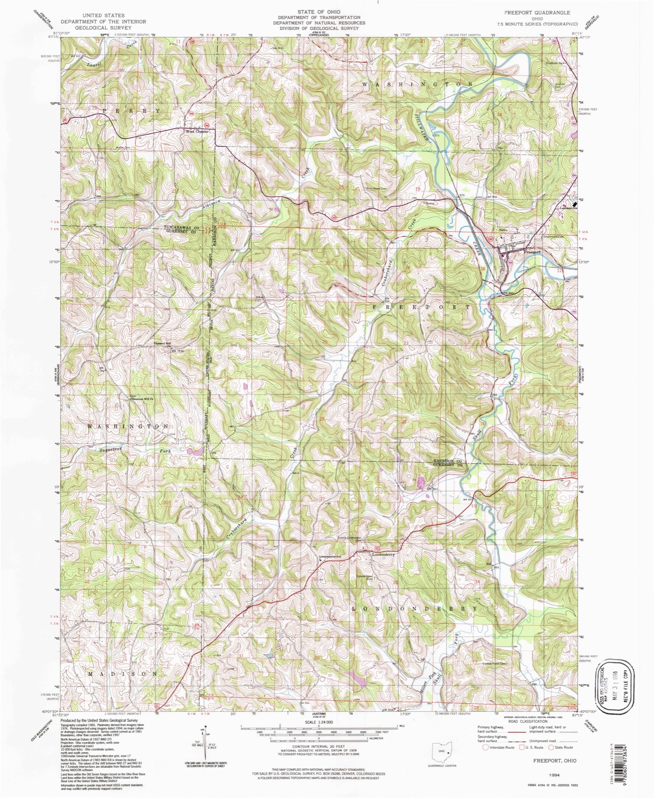 Topographic sheet of Freeport, surveyed 1994