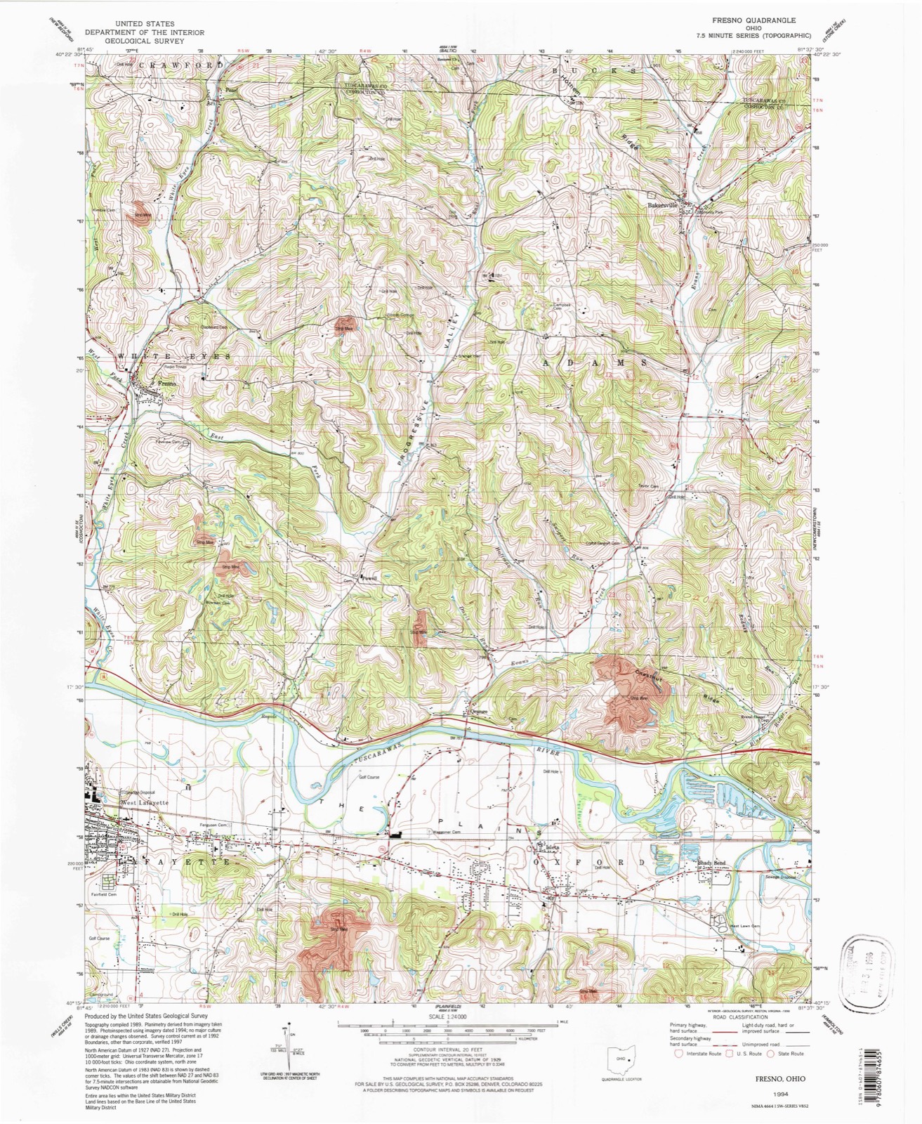 Topographic sheet of Orange, surveyed 1994