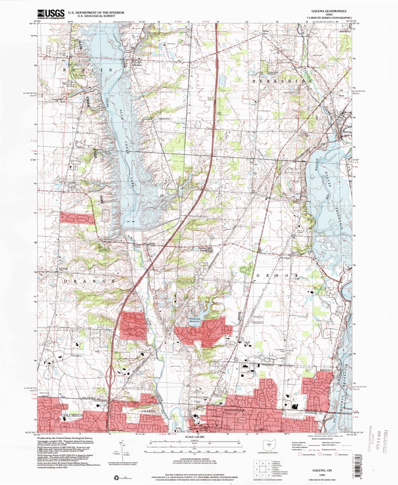 Topographic sheet of Galena, surveyed 1995