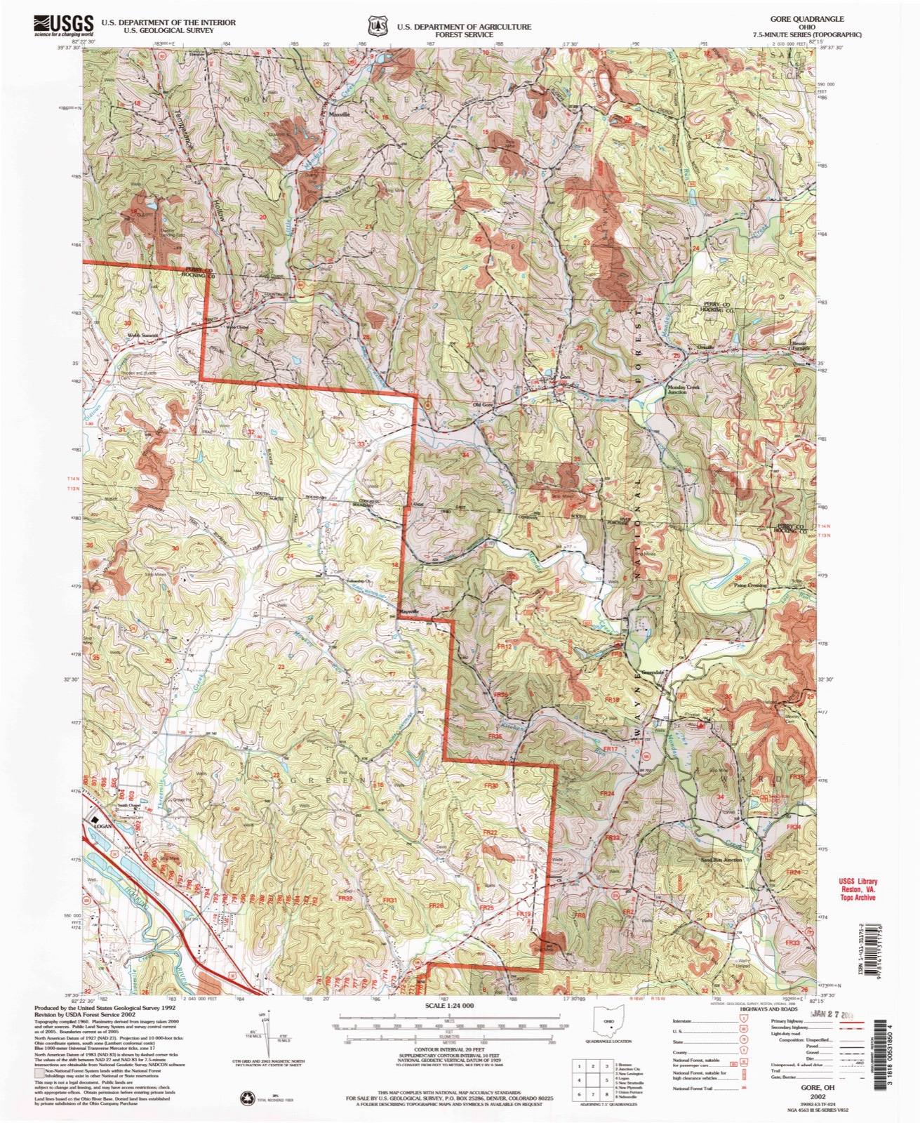 Topographic sheet of Gore, surveyed 2002