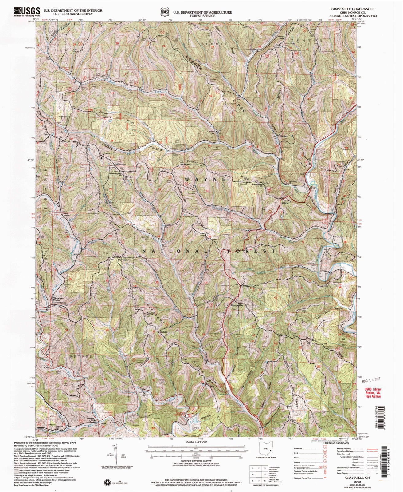Topographic sheet of Sprague, surveyed 2002