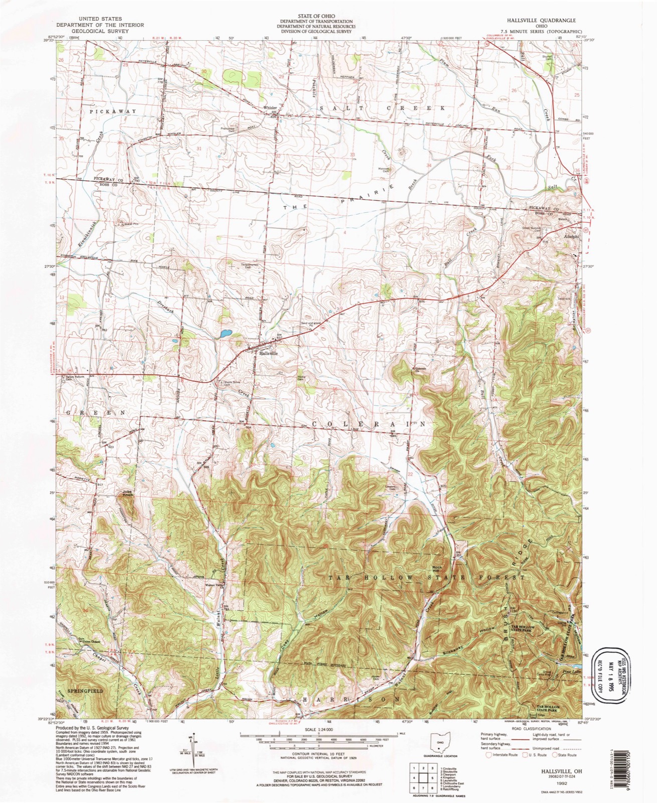 Topographic sheet of Whisler, surveyed 1992
