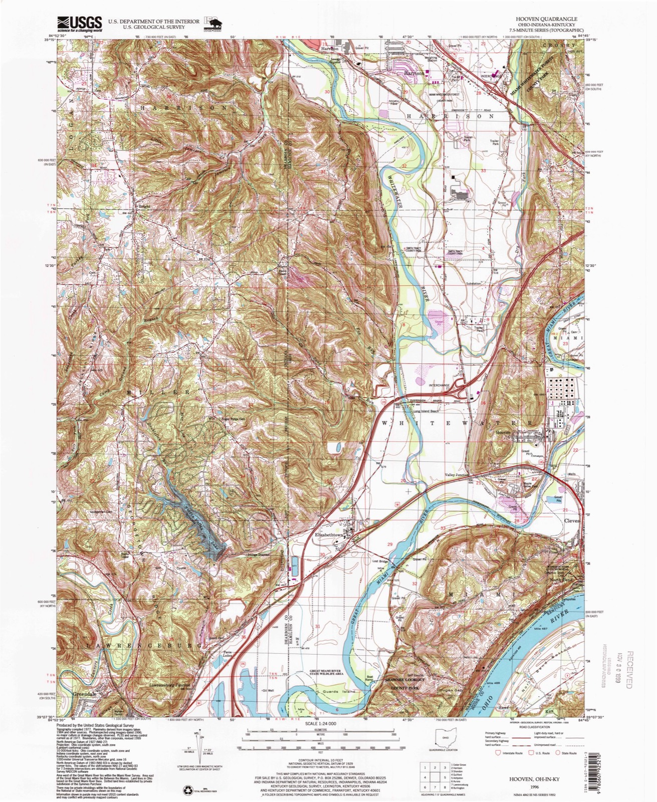 Topographic sheet of Simonsons (historical), surveyed 1996
