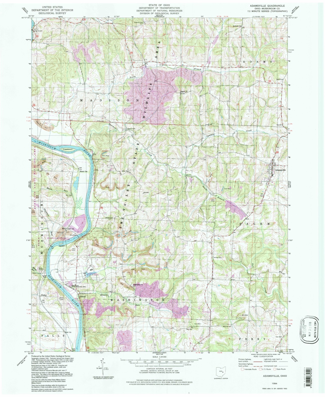 Topographic sheet of Gilbert, surveyed 1994