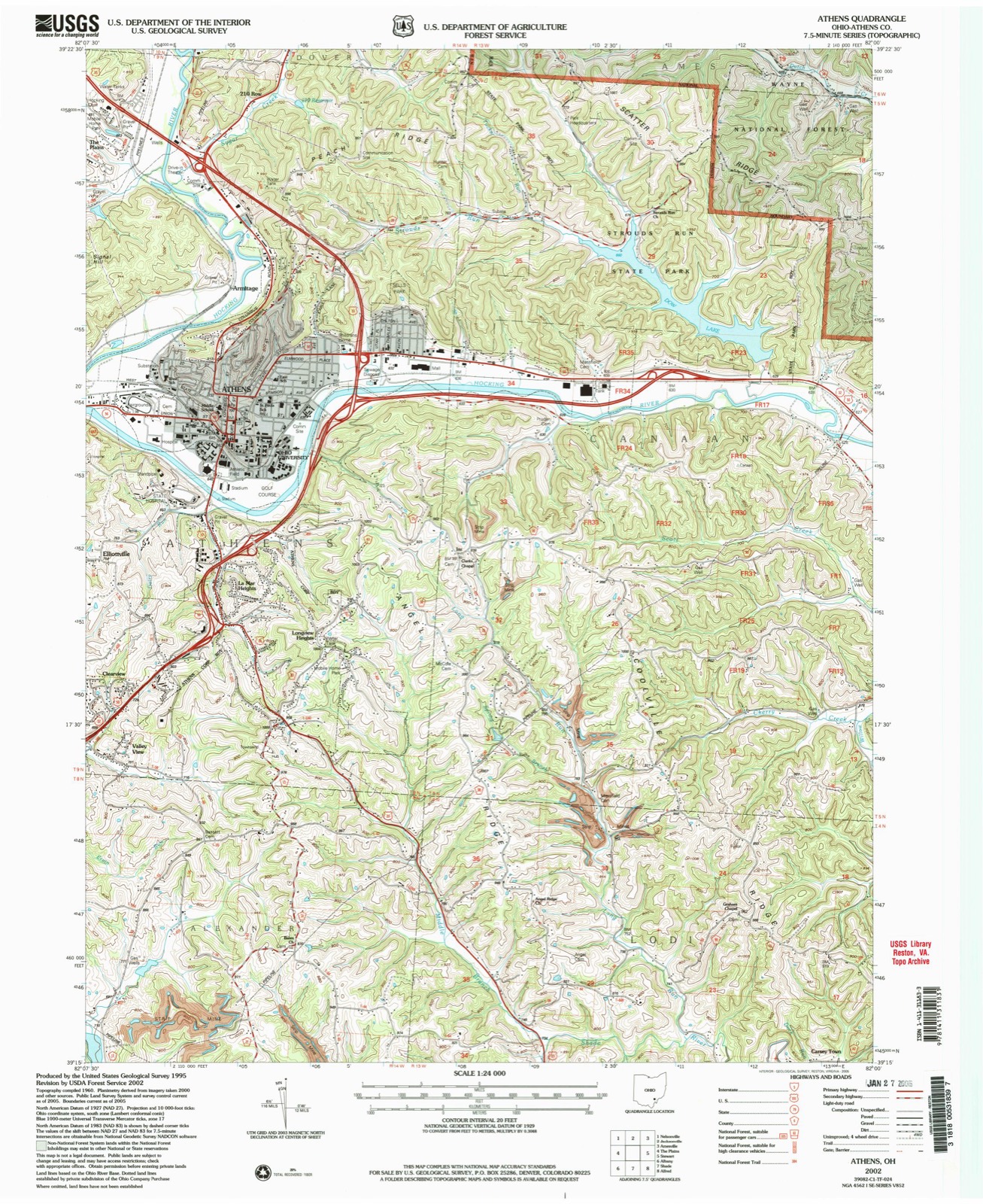 Topographic sheet of Lysander, surveyed 2002