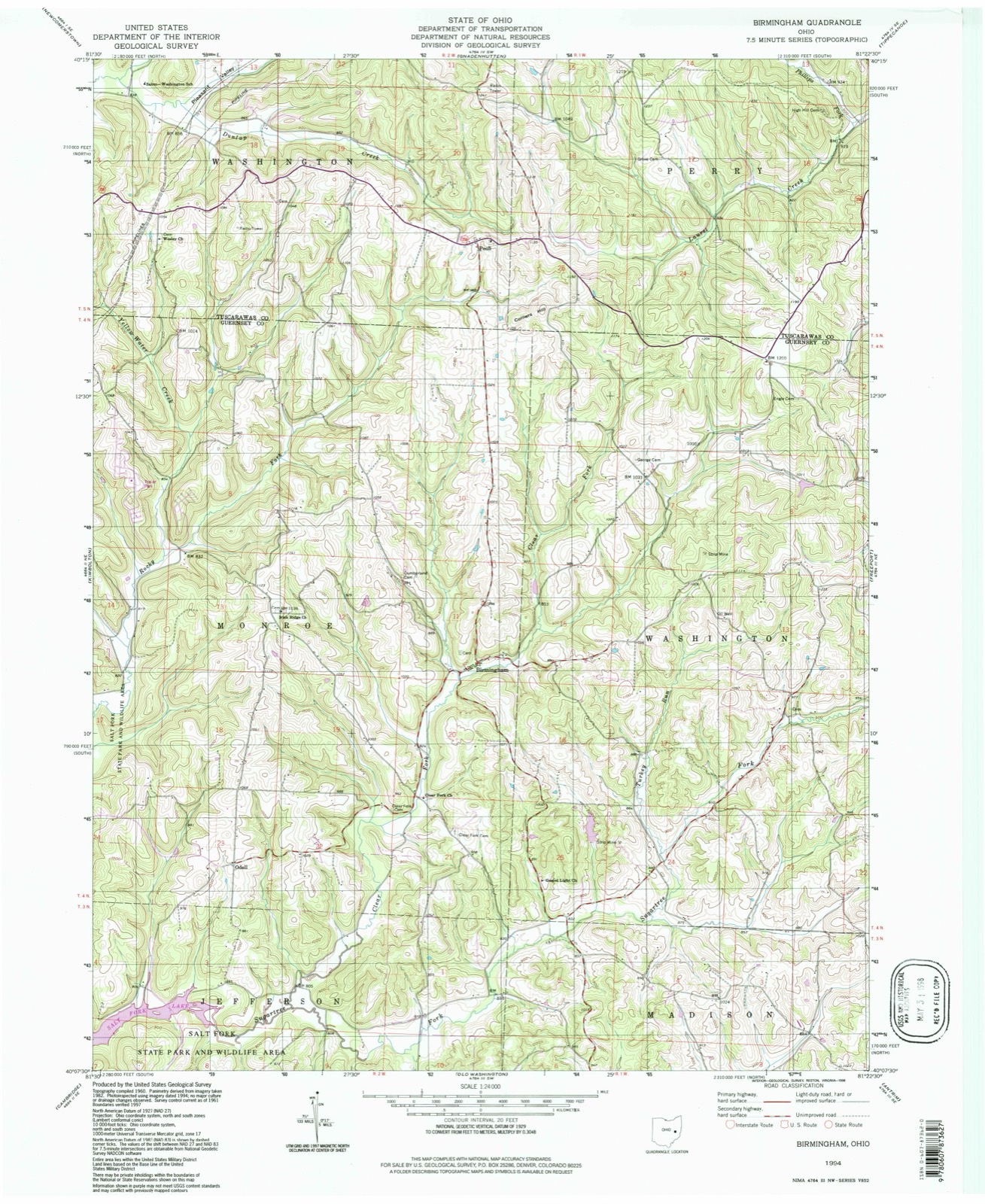 Topographic sheet of Berwyn (historical), surveyed 1994