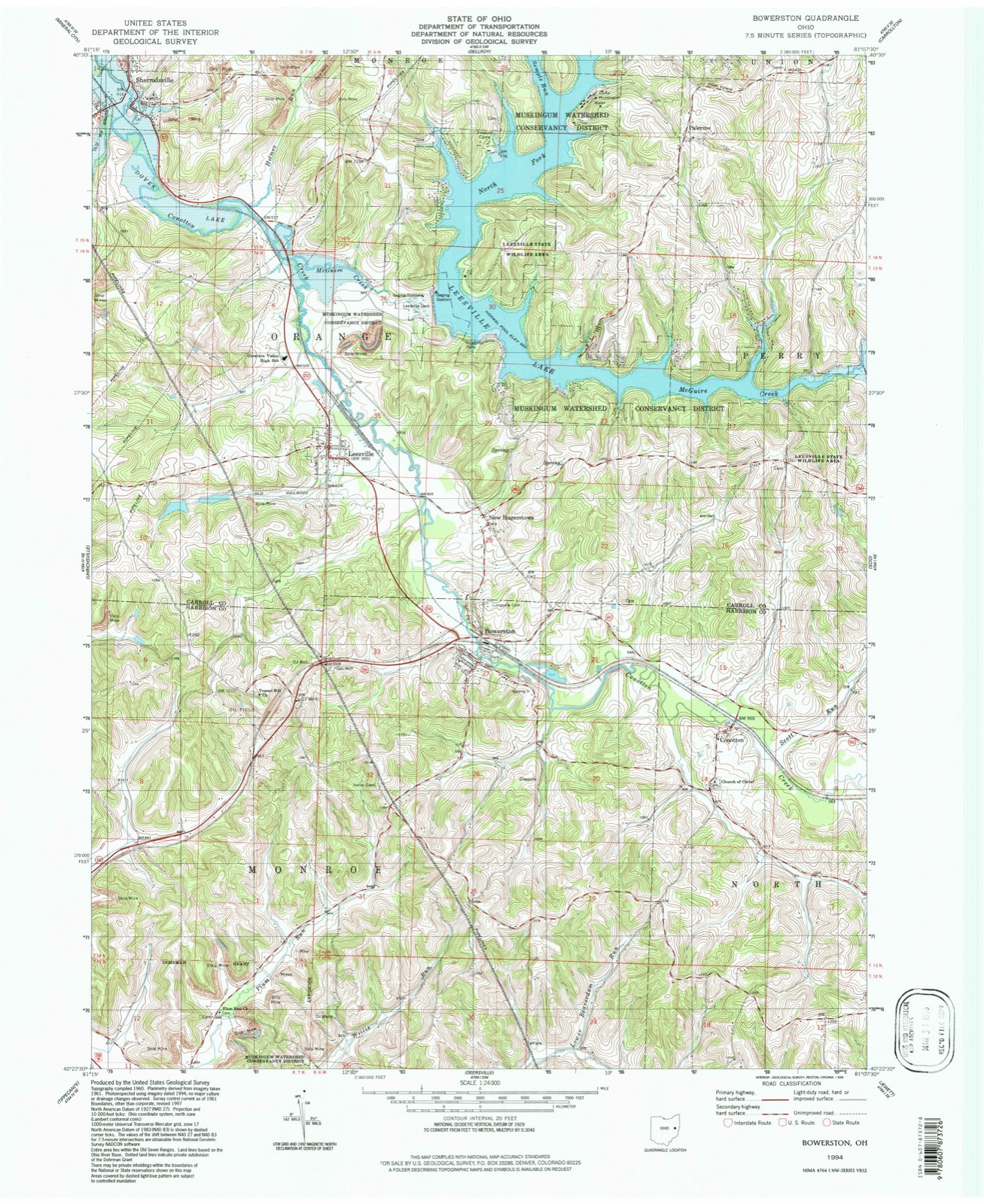 Topographic sheet of Conotton, surveyed 1994