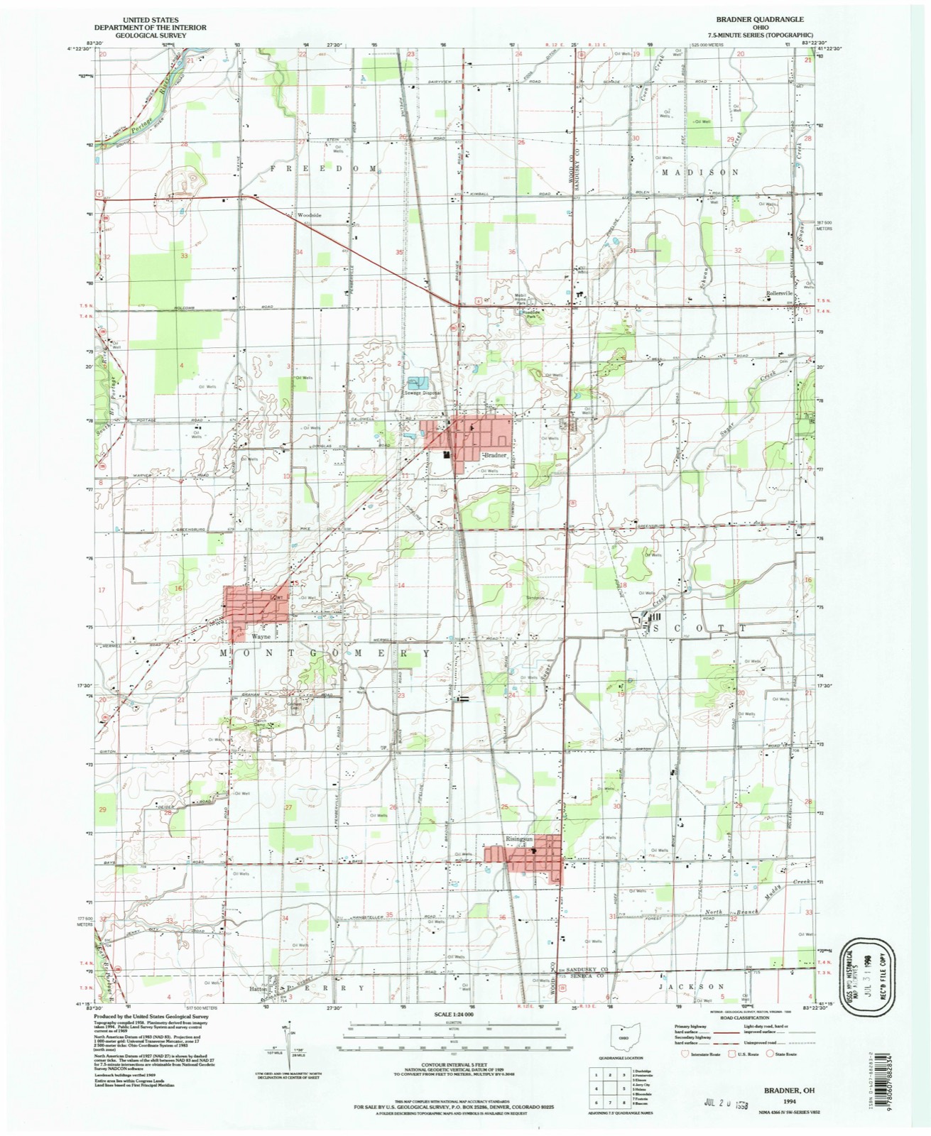 Topographic sheet of Hatton, surveyed 1994