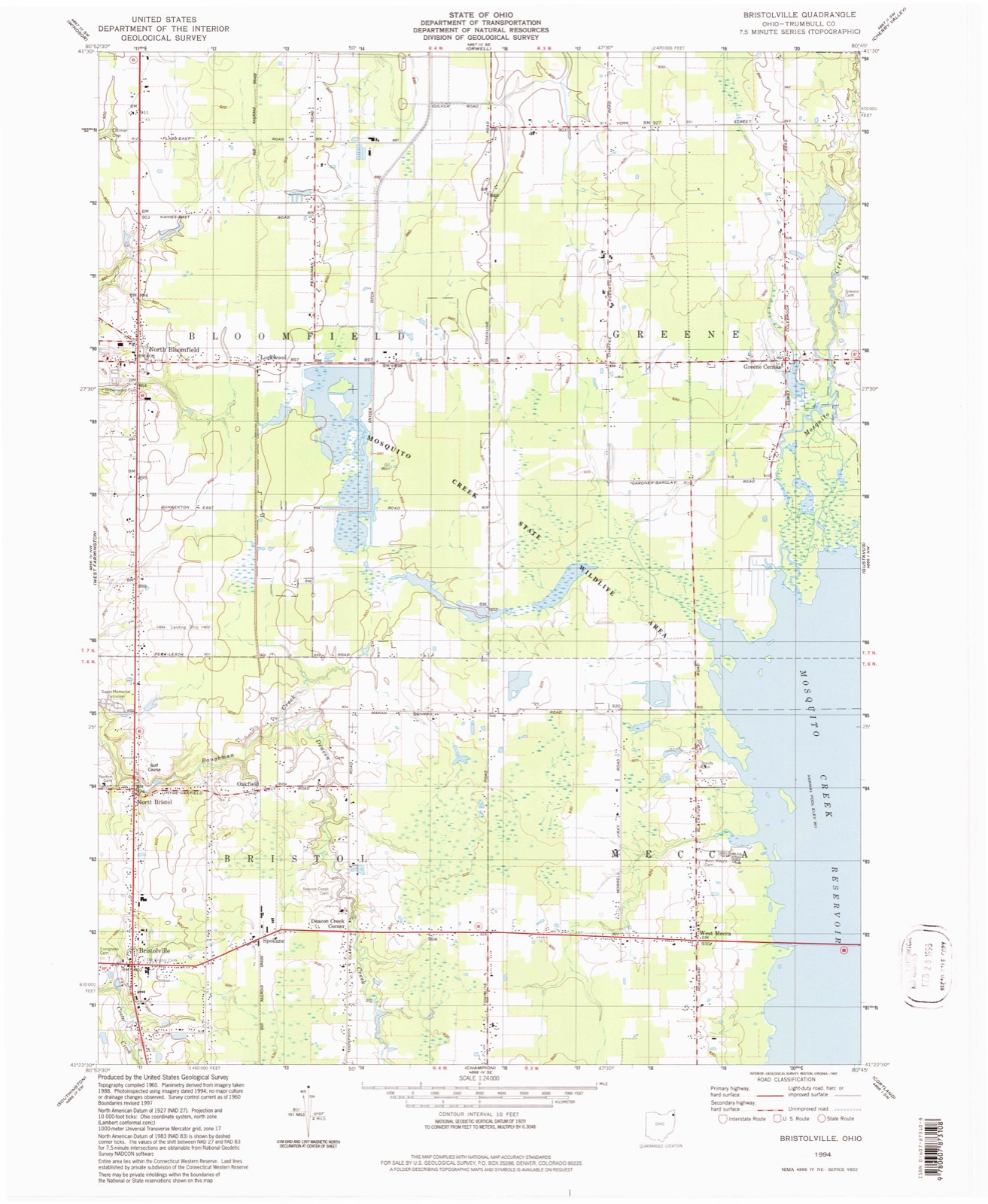 Topographic sheet of Spokane, surveyed 1994