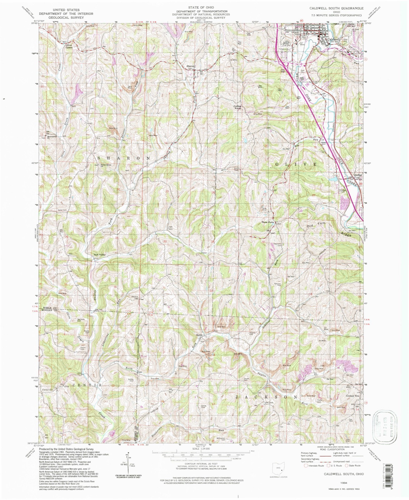 Topographic sheet of Sharon, surveyed 1994