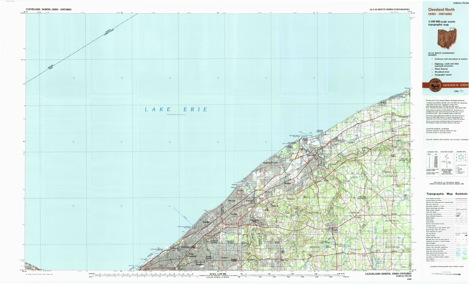 Topographic sheet of Hambden, surveyed 1994