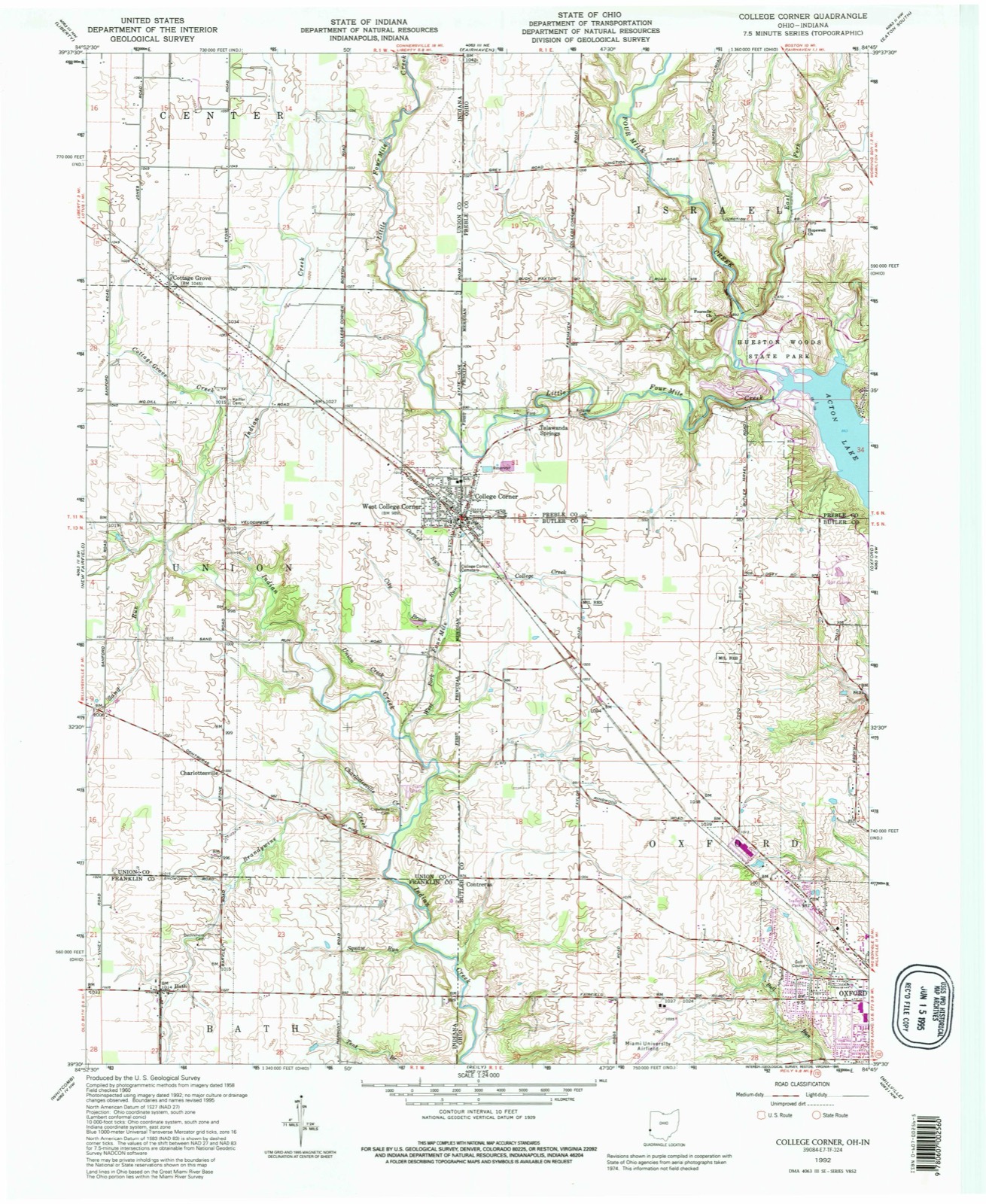 Topographic sheet of McDonald (historical), surveyed 1992