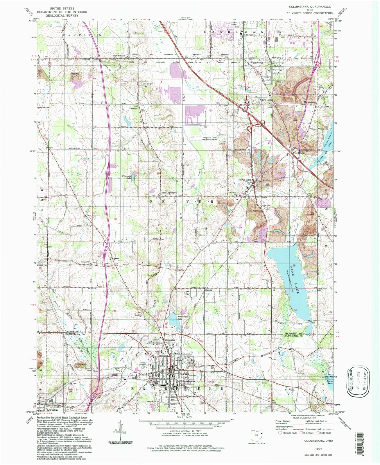 Topographic sheet of Eureka, surveyed 1994