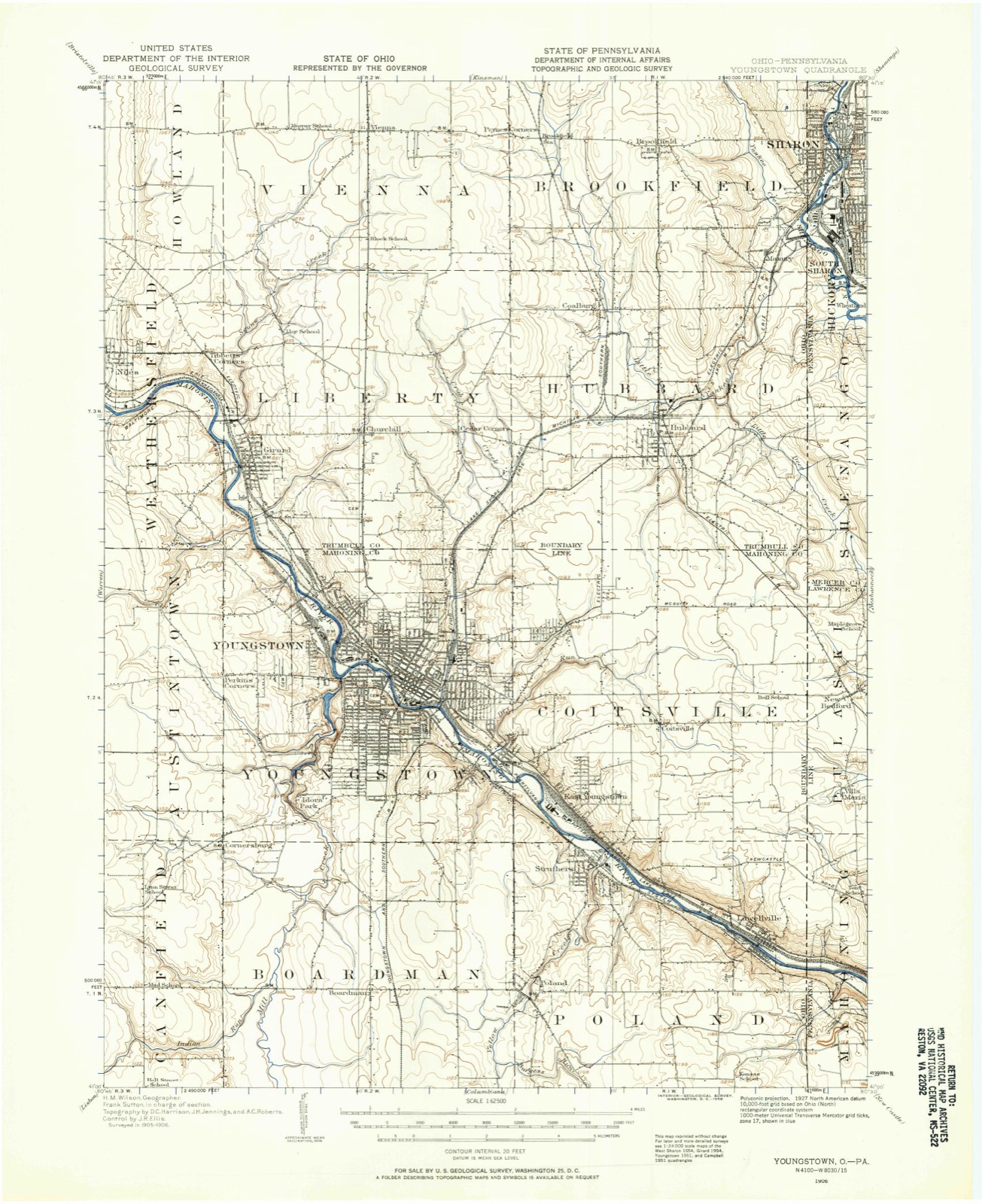 Topographic sheet of Boardman, surveyed 1906